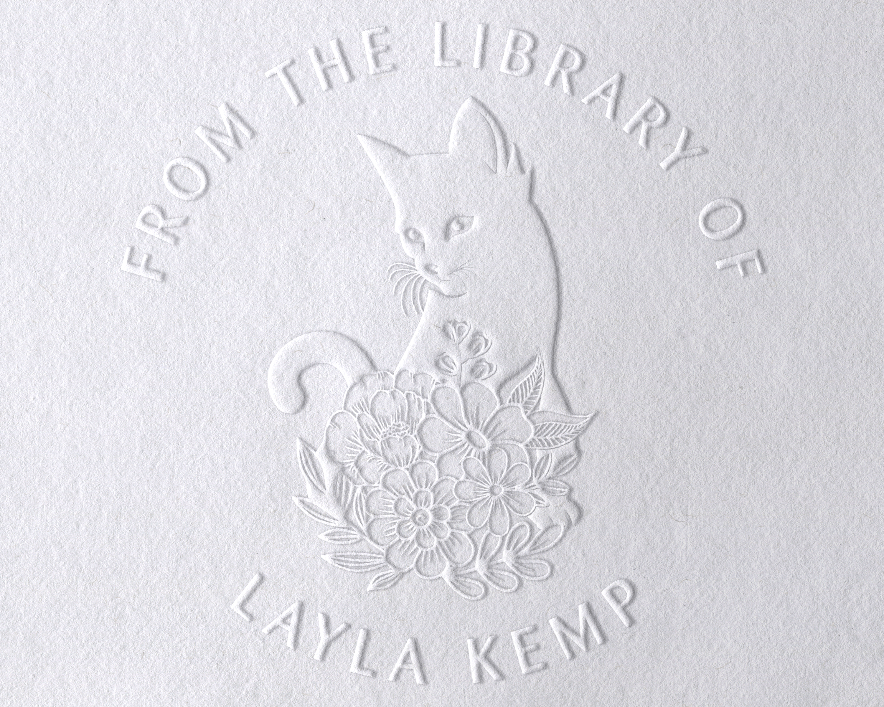 Personalized Book Embosser - JL-FloralCats8