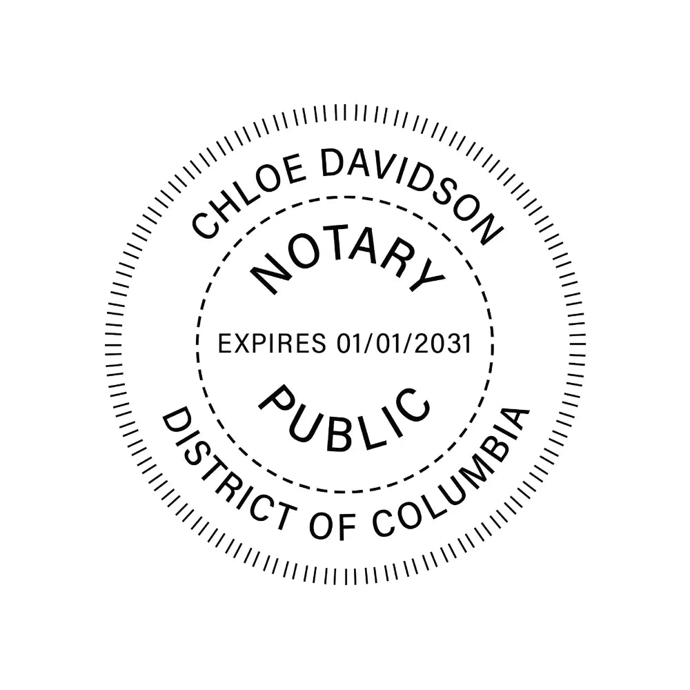 JL Washington DC Notary Stamp