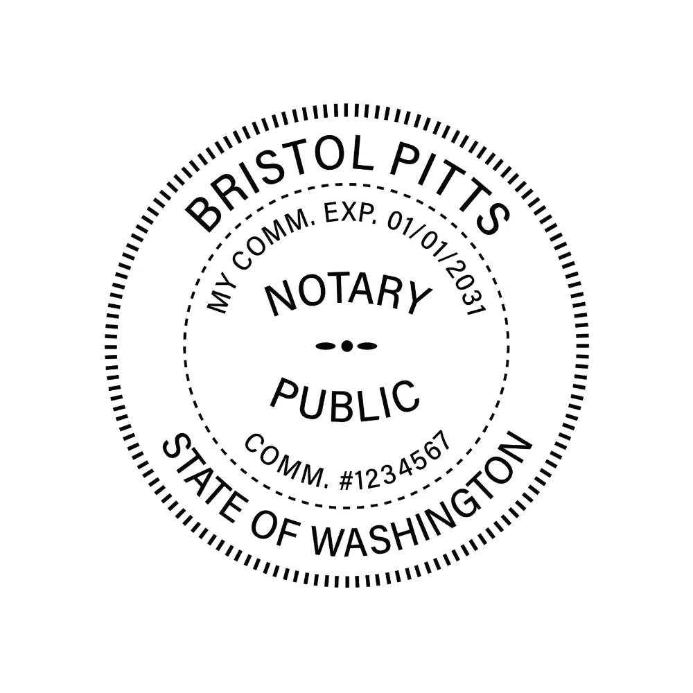 JL Washington Notary Stamp
