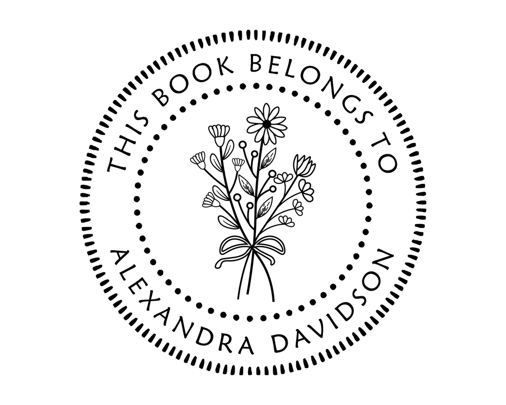 Personalized Book Stamp Self Inking - JL-Wildflower10