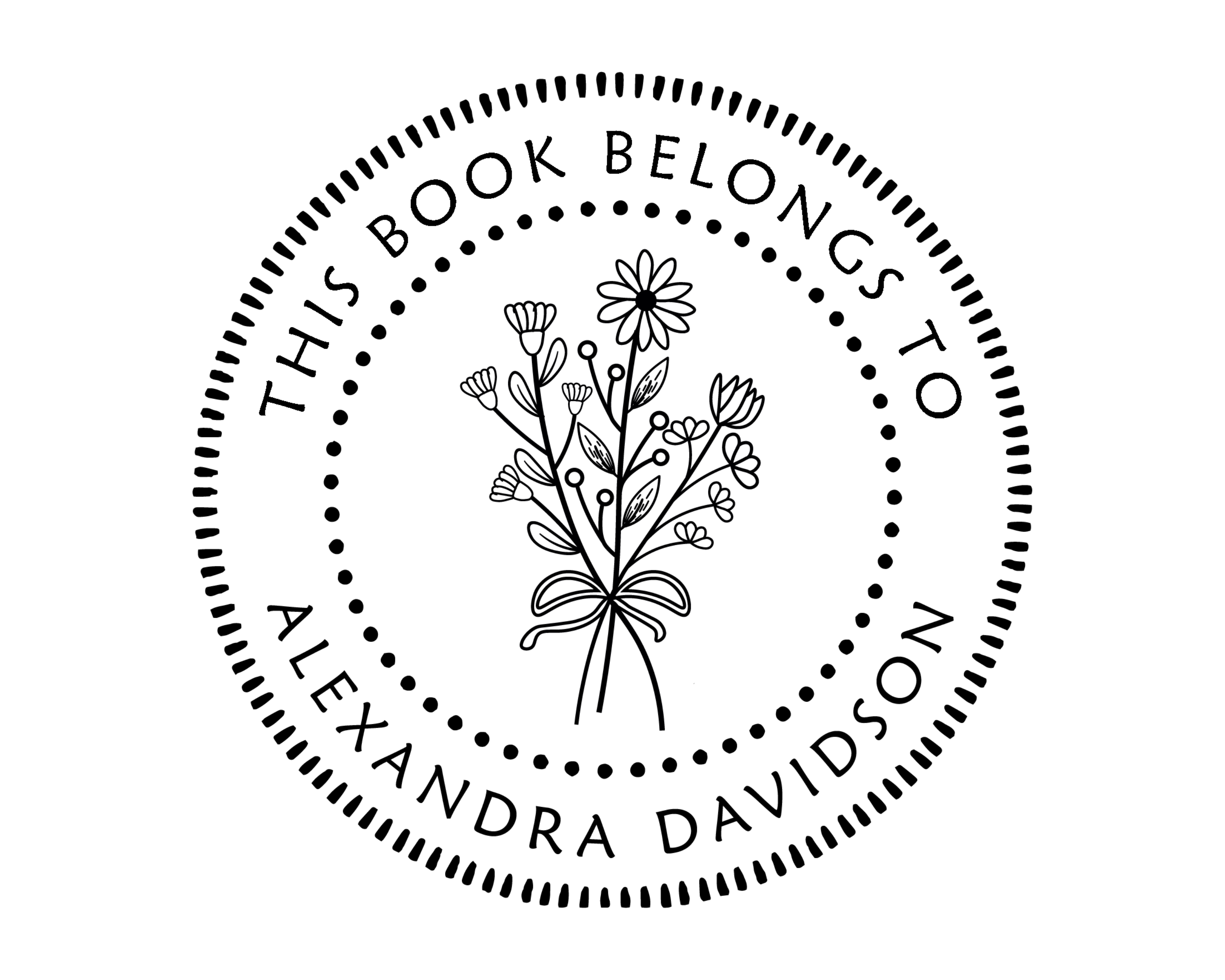 Personalized Book Stamp Self Inking - JL-Wildflower10