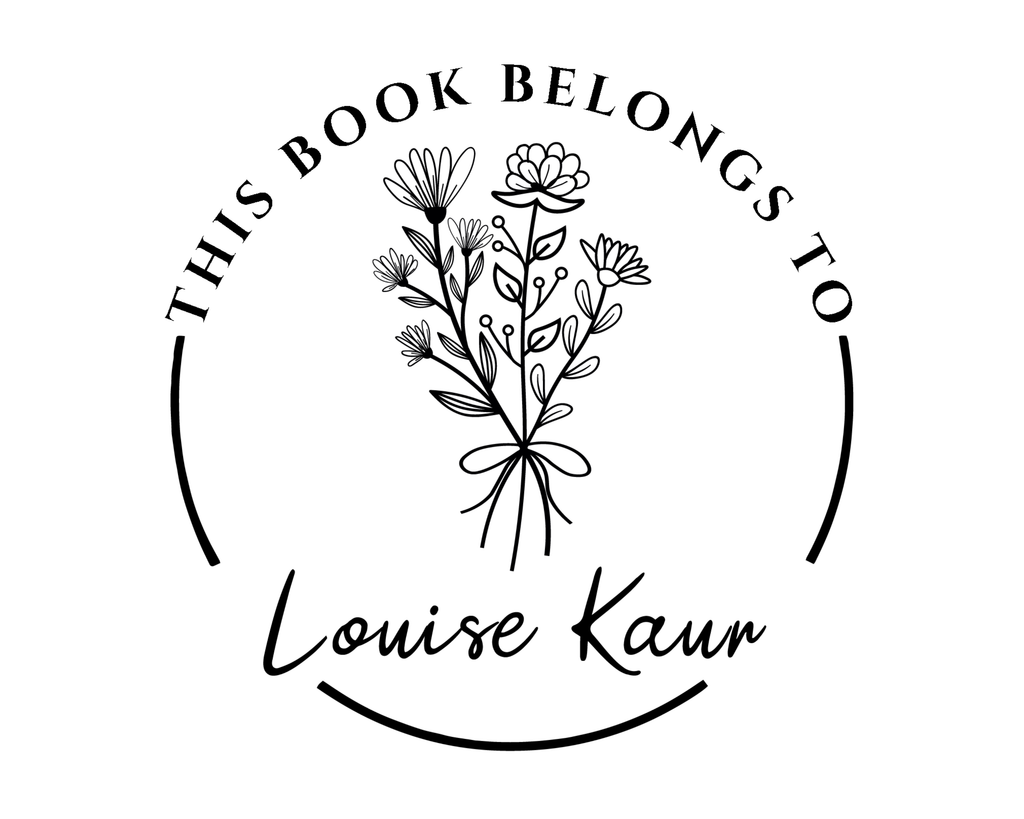 Personalized Book Stamp Wood Handle - JL-Wildflower11