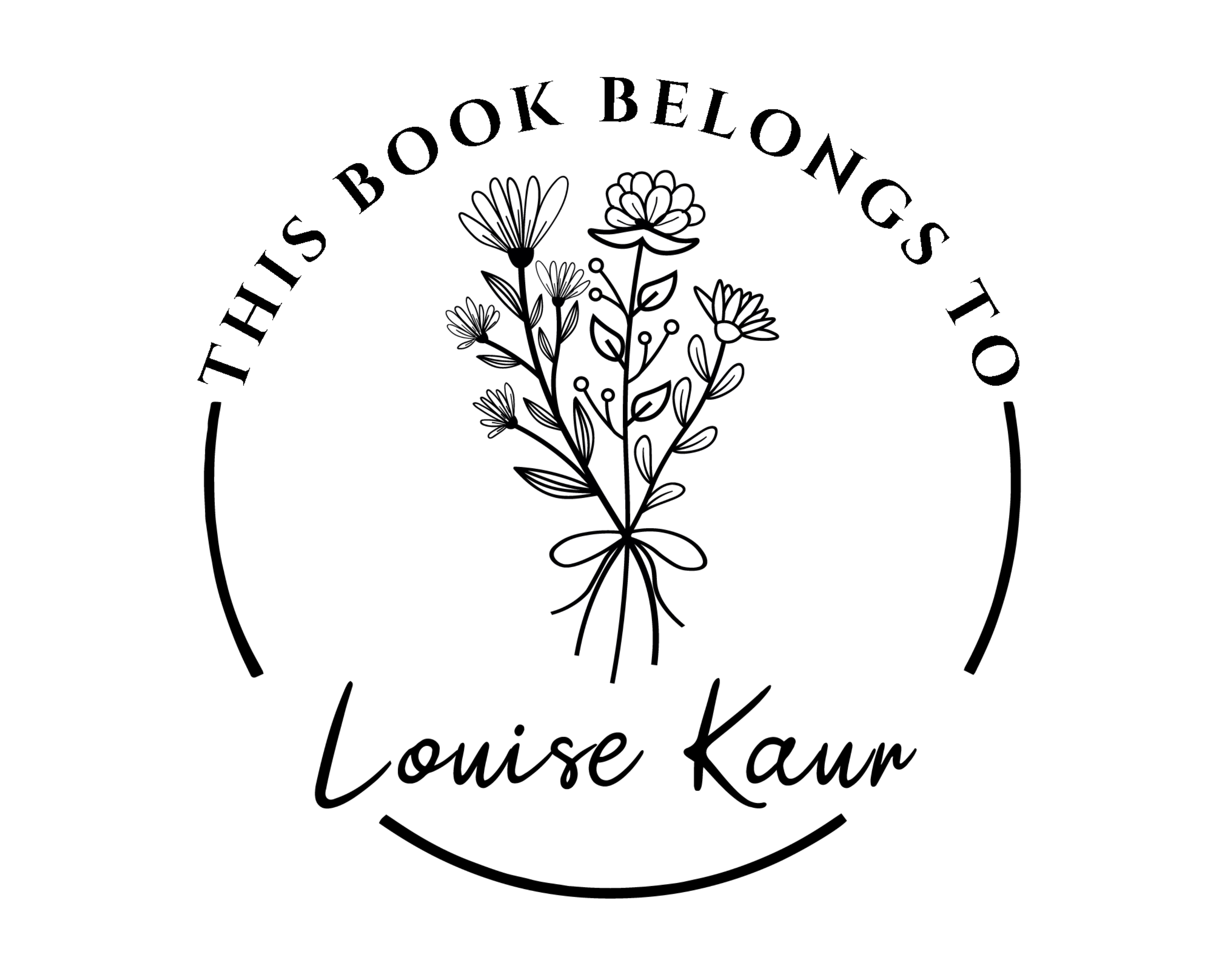 Personalized Book Stamp Wood Handle - JL-Wildflower11