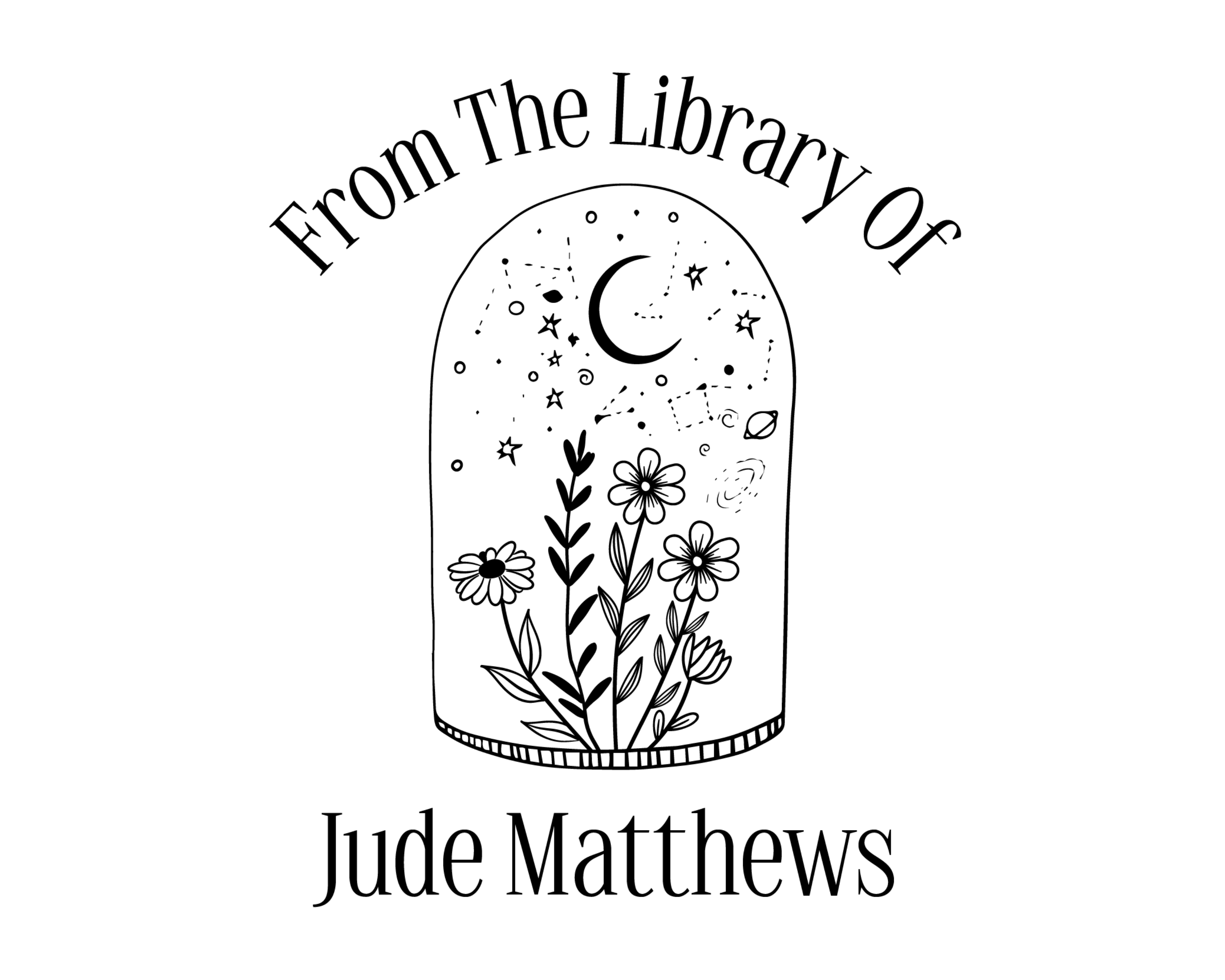 Personalized Book Stamp Wood Handle - JL-Wildflower13