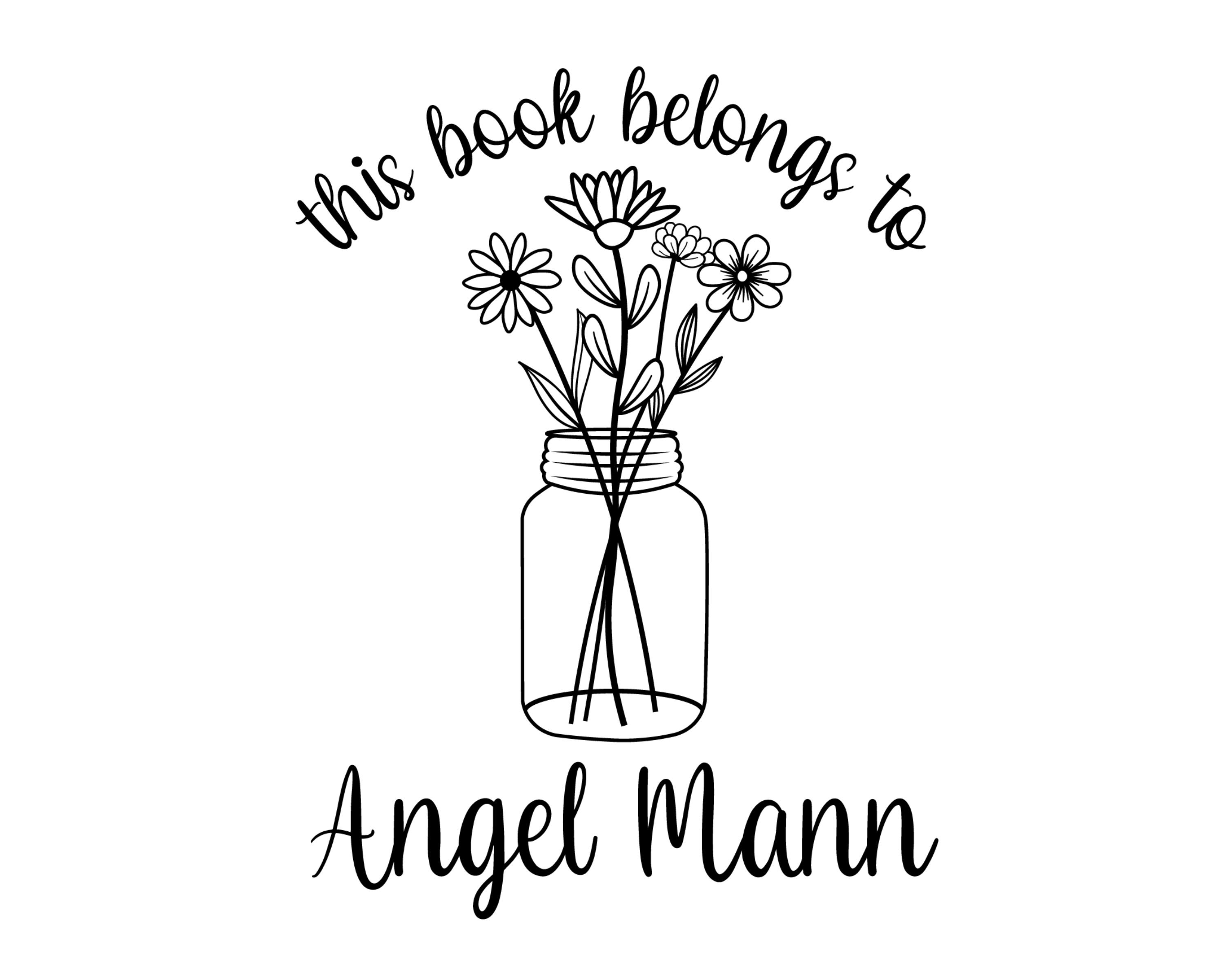 Personalized Book Stamp Self Inking - JL-Wildflower14