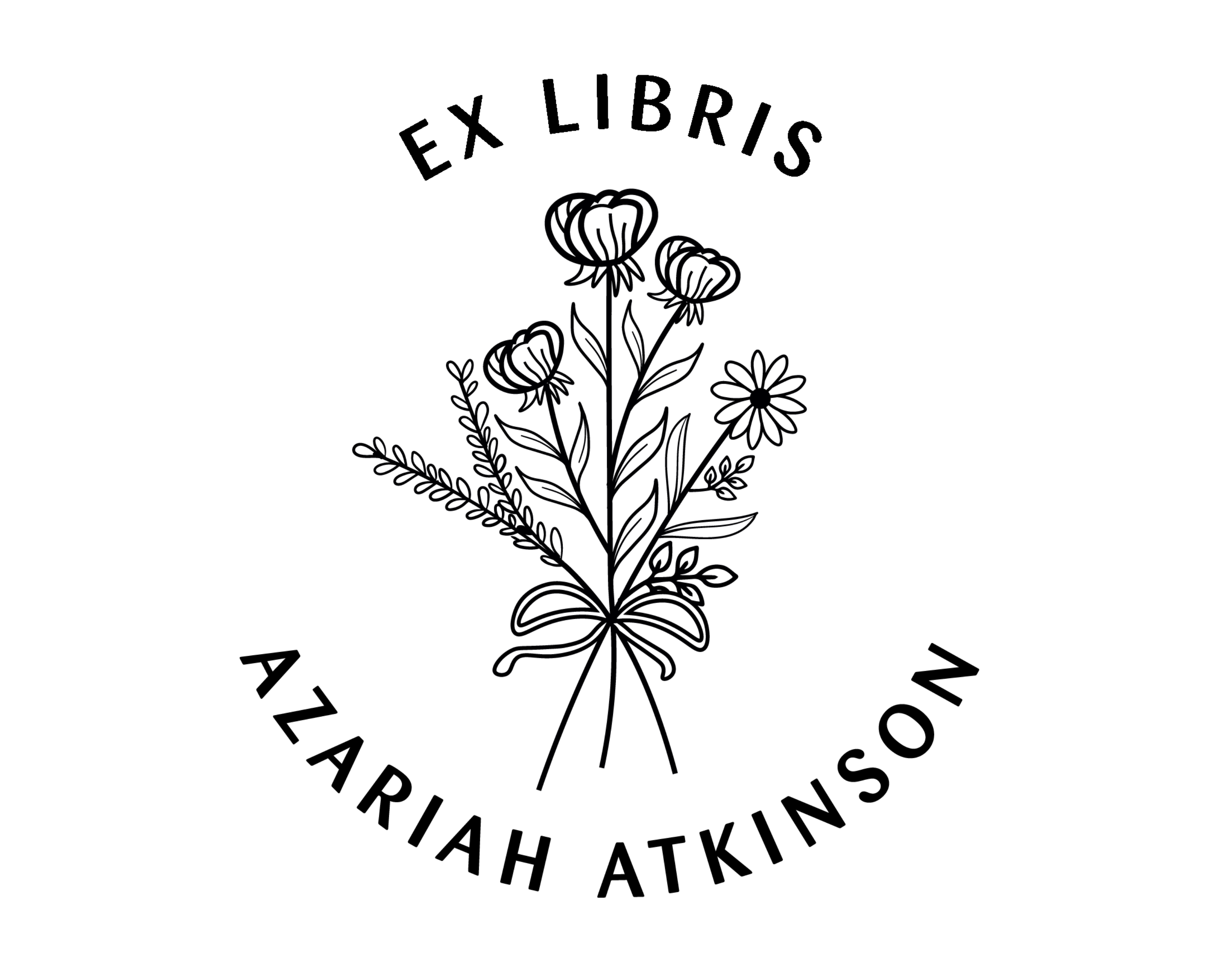 Personalized Book Stamp Self Inking - JL-Wildflower8