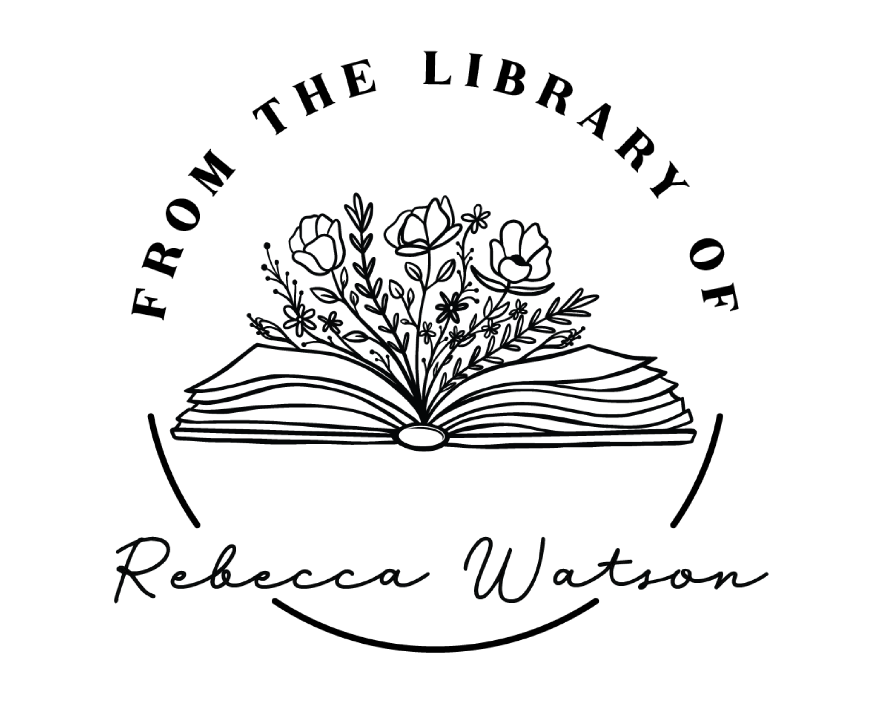 Personalized Book Stamp Wood Handle - LBR3