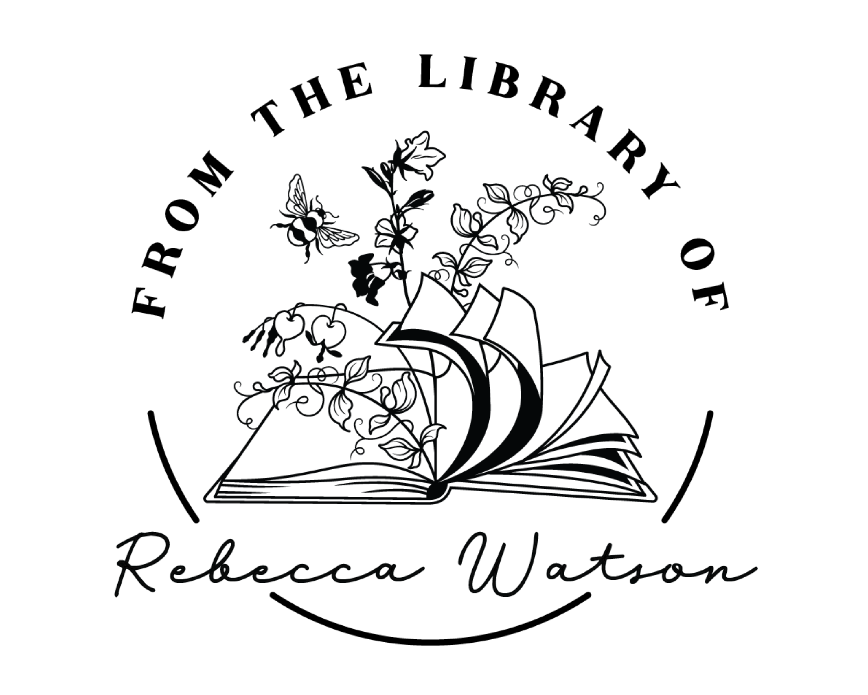 Personalized Book Stamp Wood Handle - LBR8