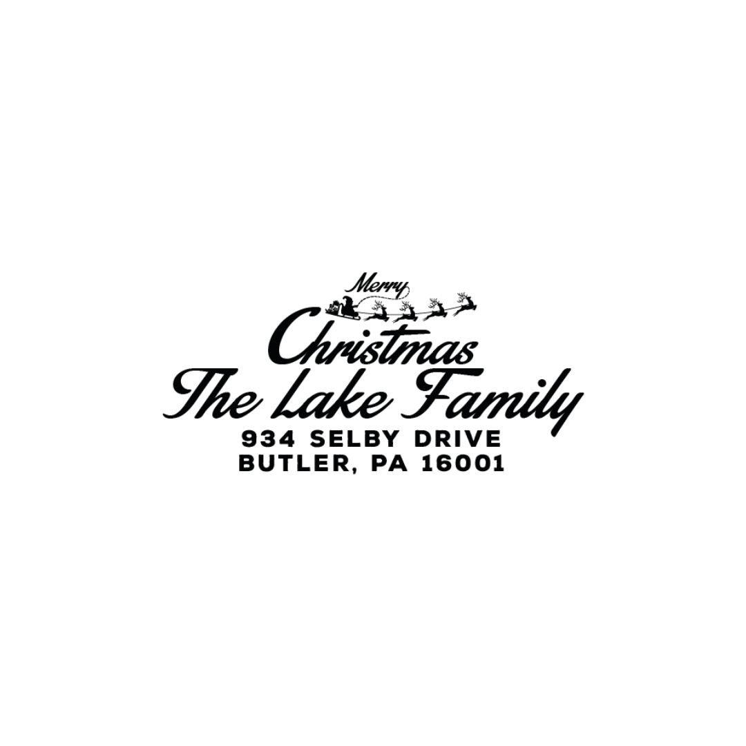 Lake Family Christmas Address Stamp