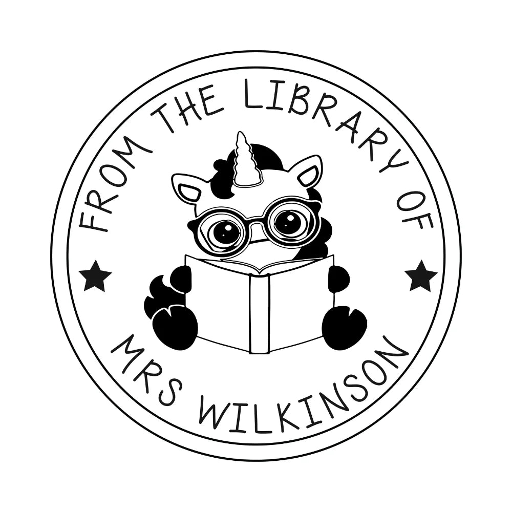 Custom Self Inking Library Stamp | ROUND Book Stamps
