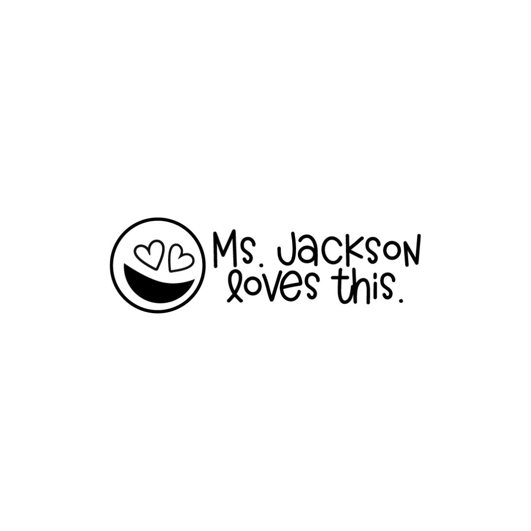 Love Emoji Rectangle Teacher Stamp