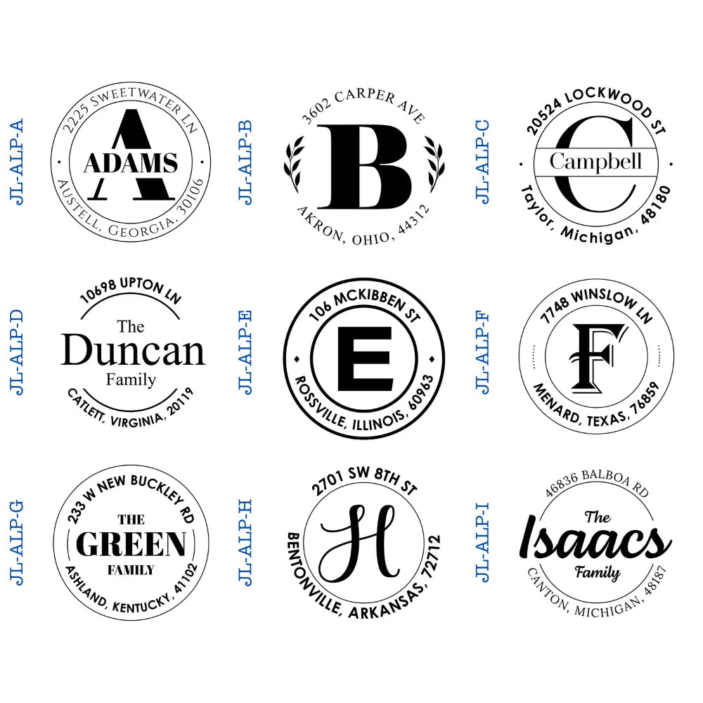 Alphabet Monogram Address Embossers