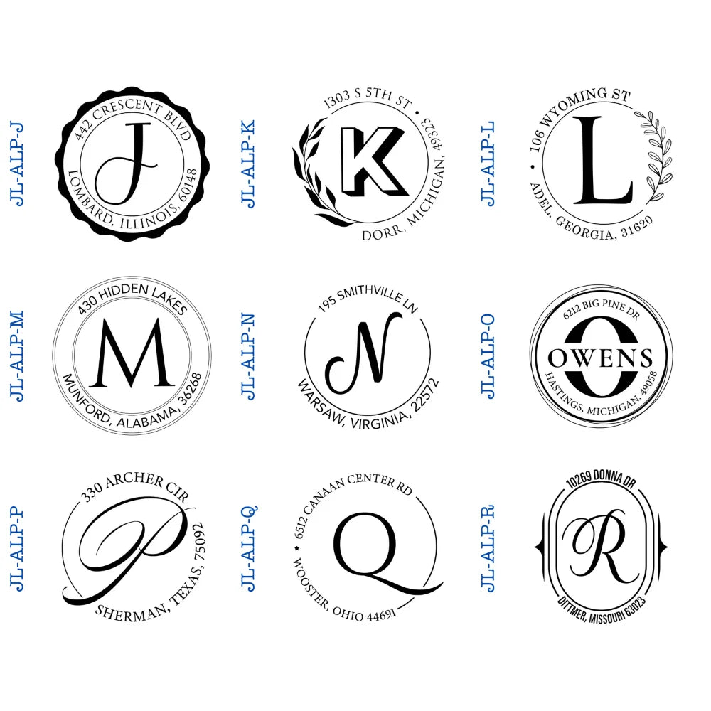 Alphabet Monogram Address Embossers