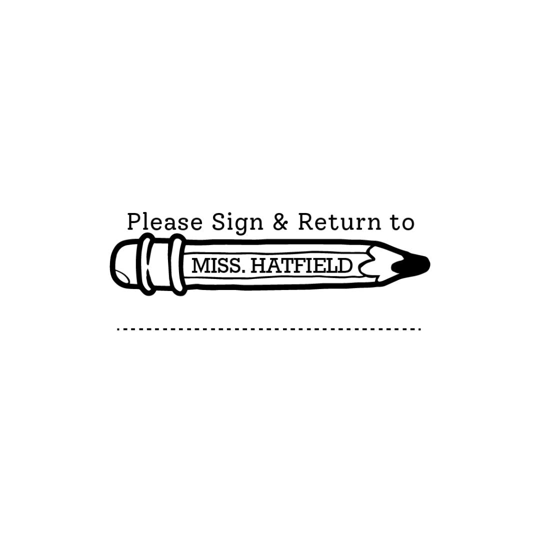 Miss Hatfield Rectangle Teacher Stamp