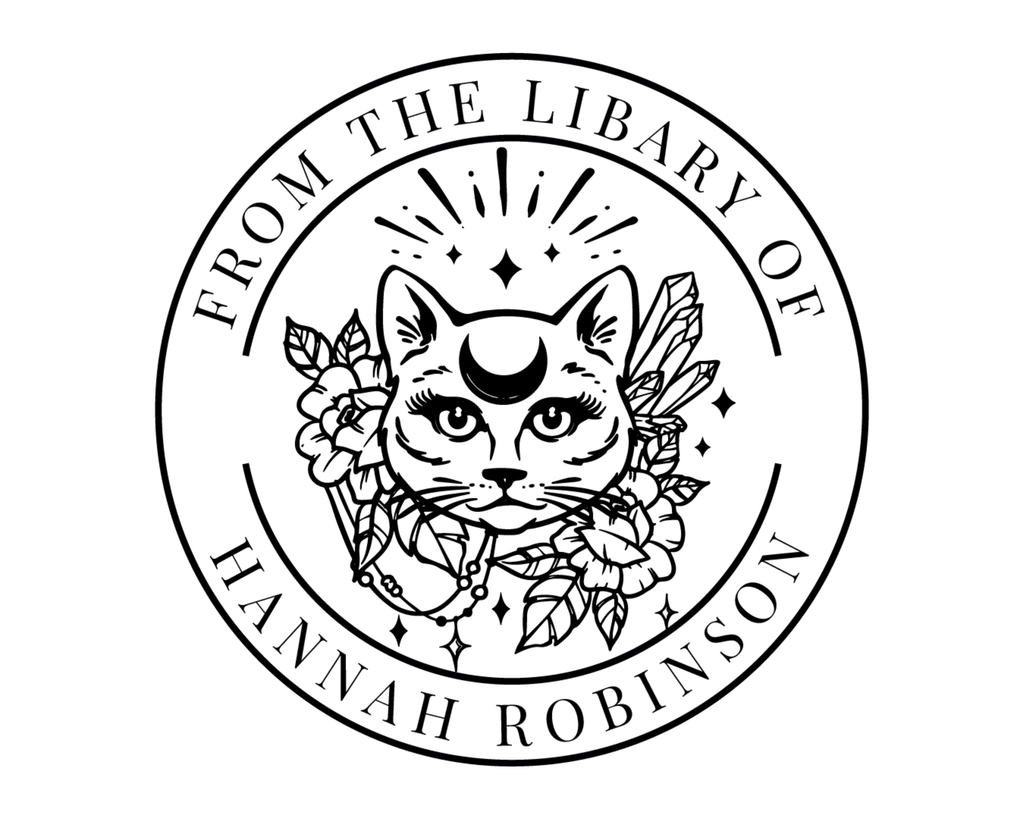 Personalized Book Self Ink Stamp - Moon Cat
