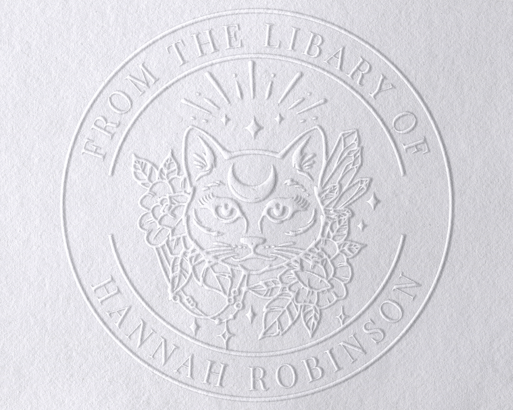 Personalized Book Embosser - Moon Cat