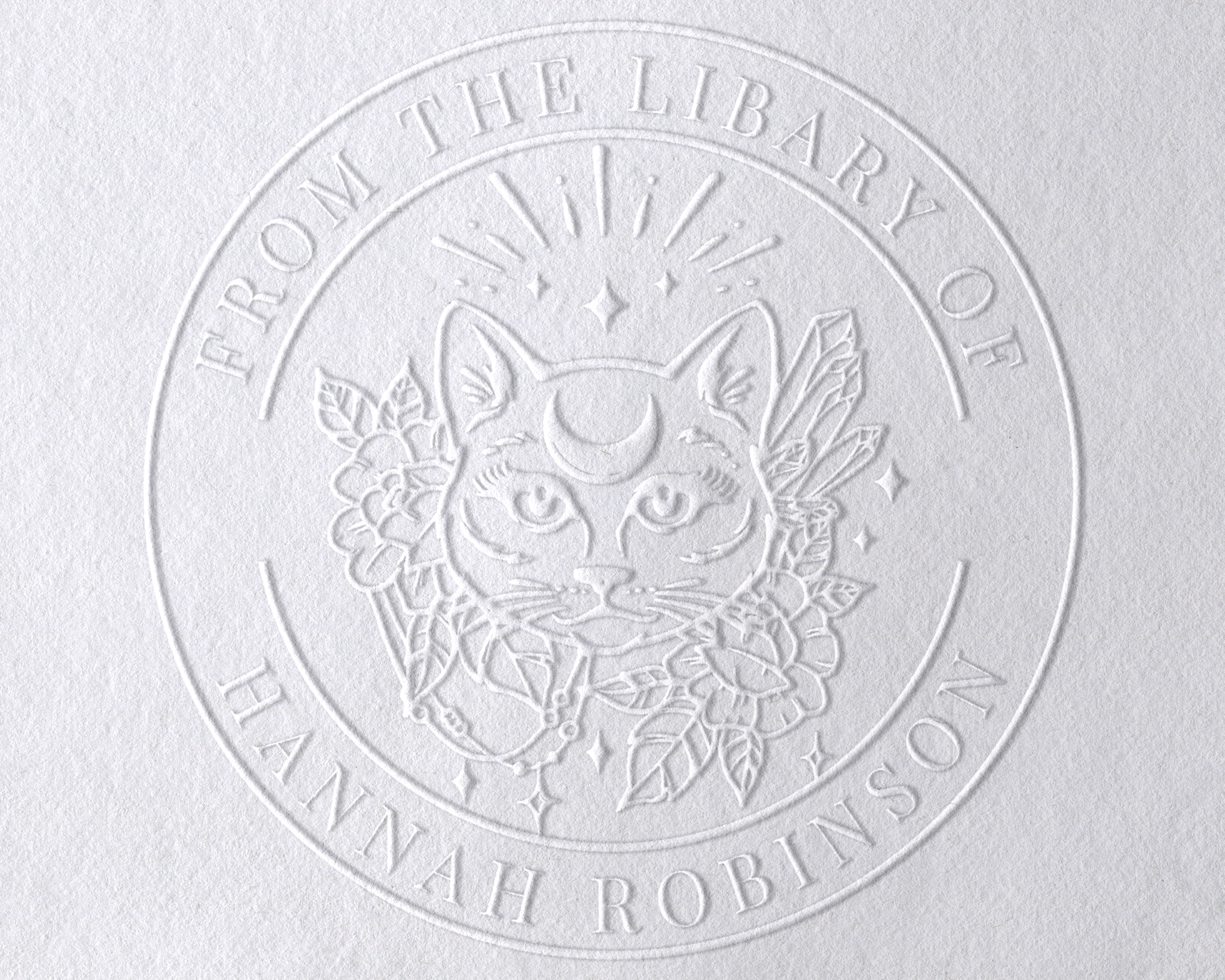 Personalized Book Embosser - Moon Cat