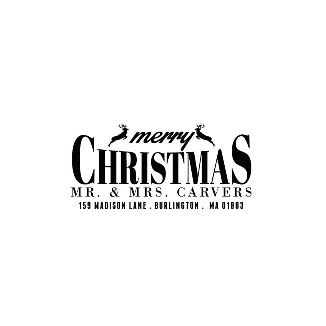 Mr and Mrs Carvers Christmas Address Stamp