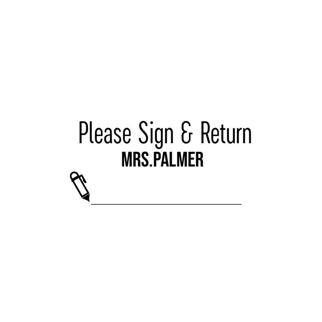 Mrs Palmer Rectangle Teacher Stamp
