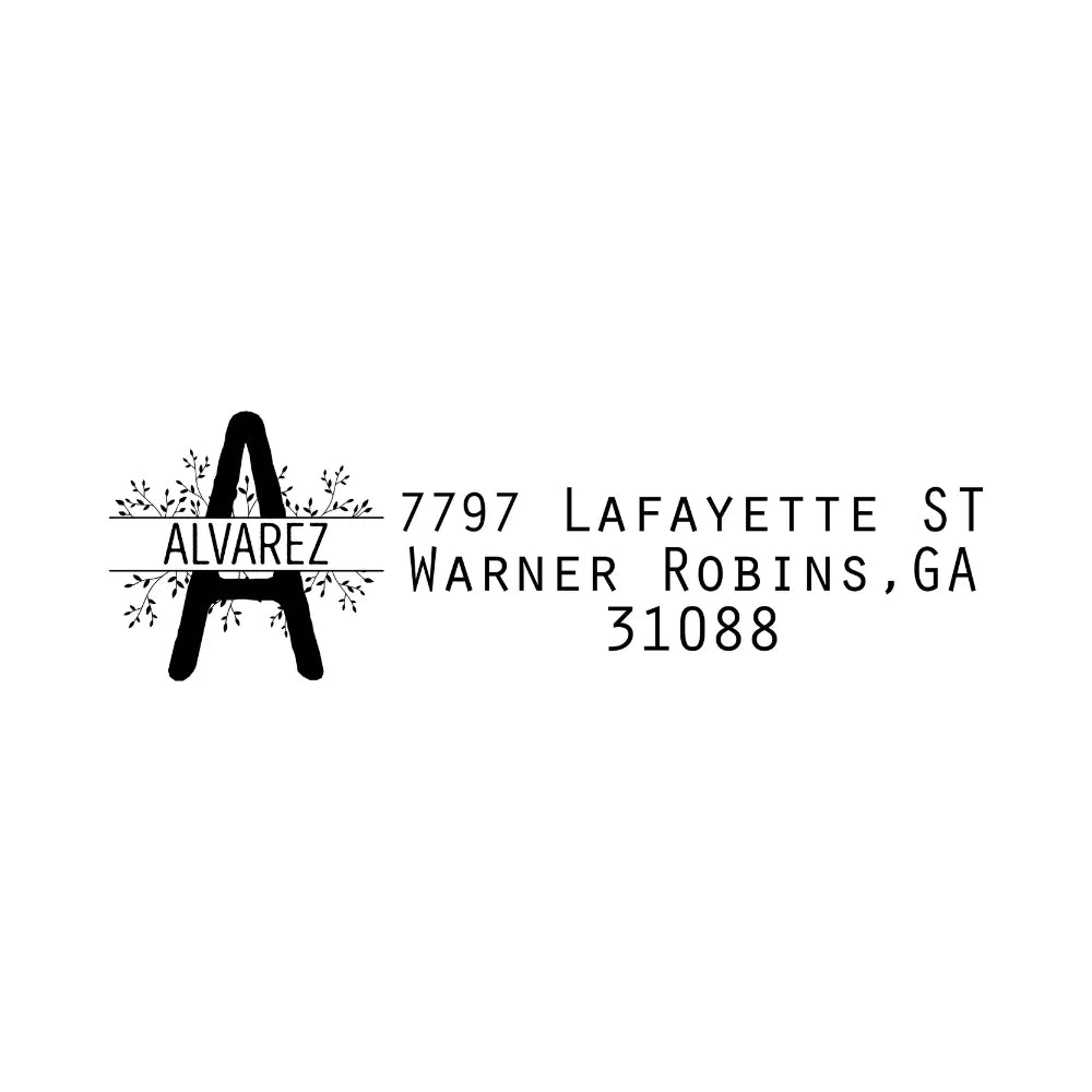 Wood Handle Address Rubber Stamp | NW & MA Design