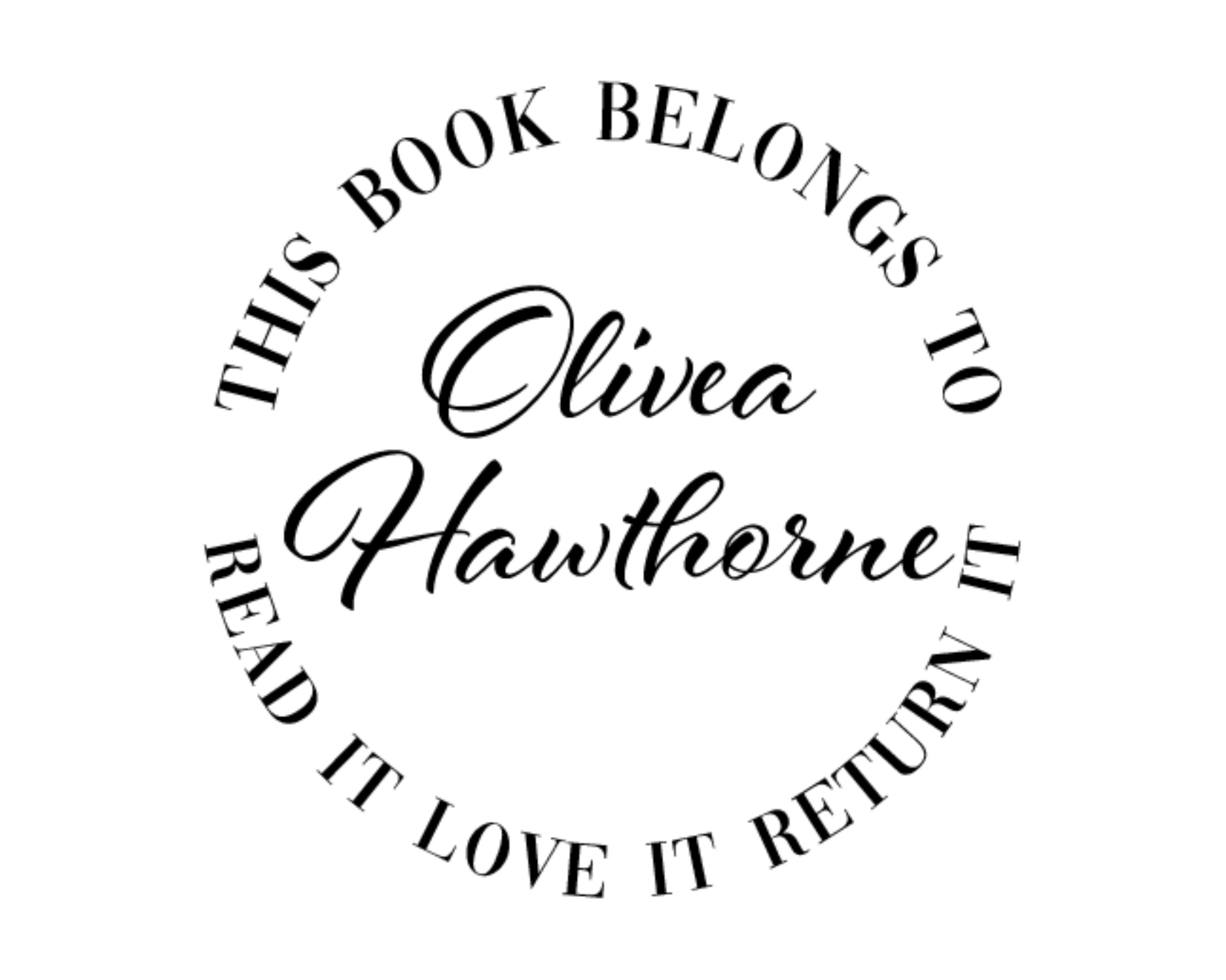 Personalized Book Stamp Wood Handle - Olivia 4