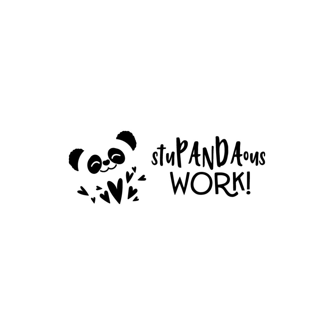 Panda Rectangle Teacher Stamp