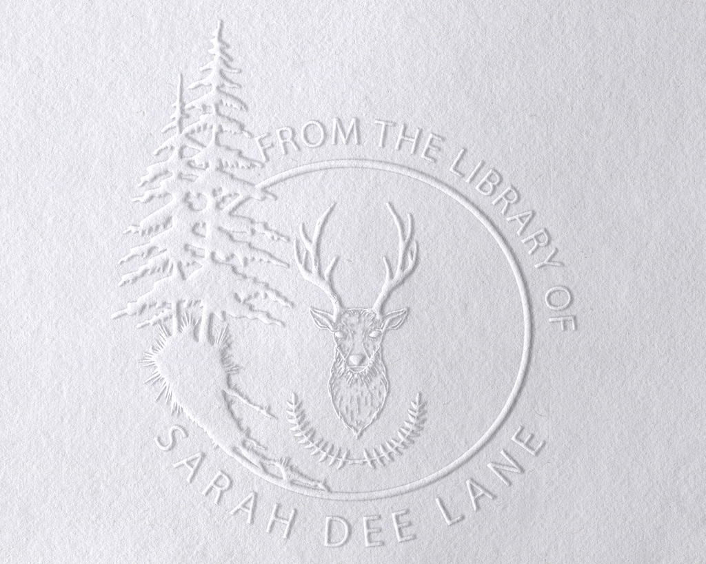 Pines Border 1 Personalized Book Embosser
