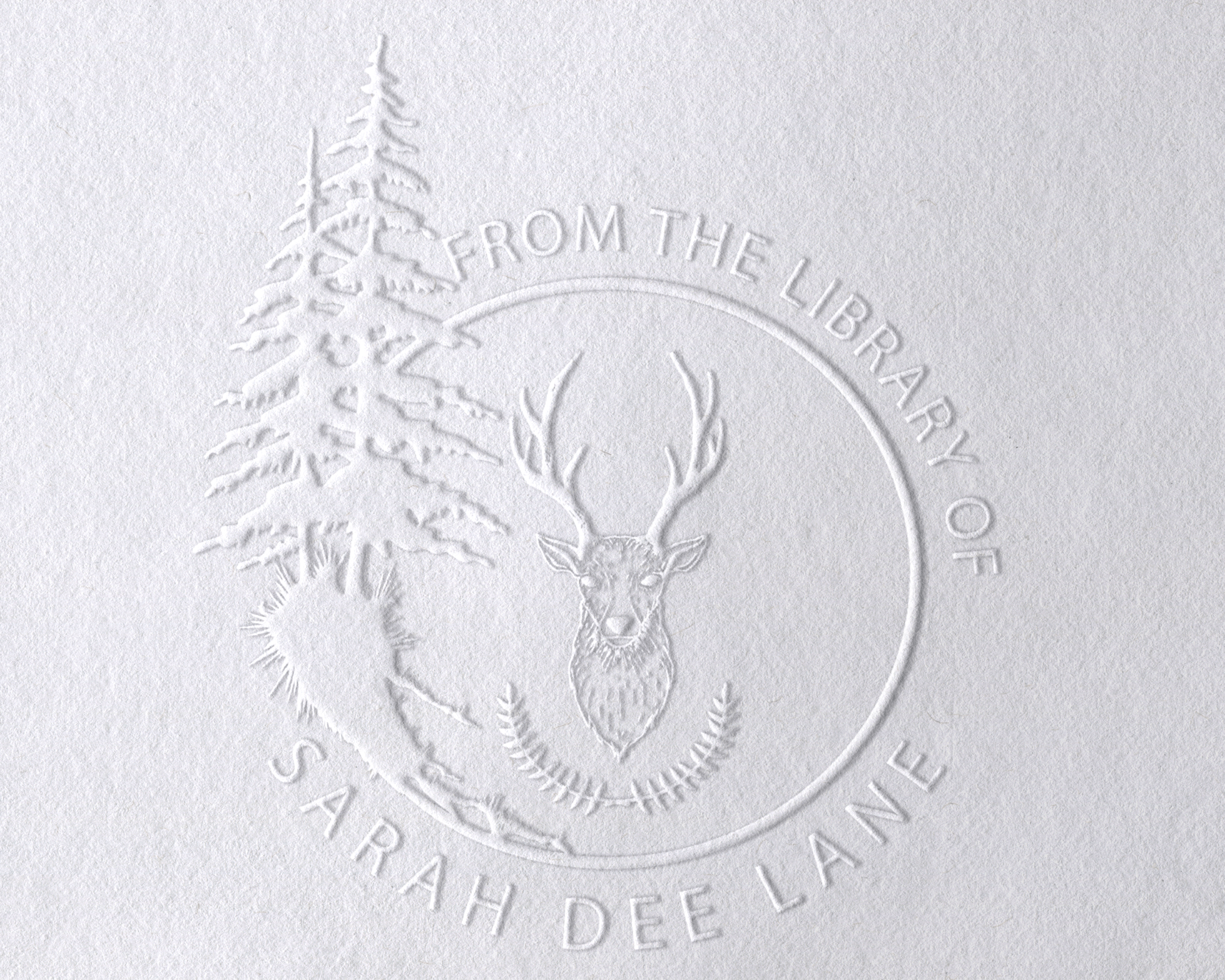 Pines Border 1 Personalized Book Embosser