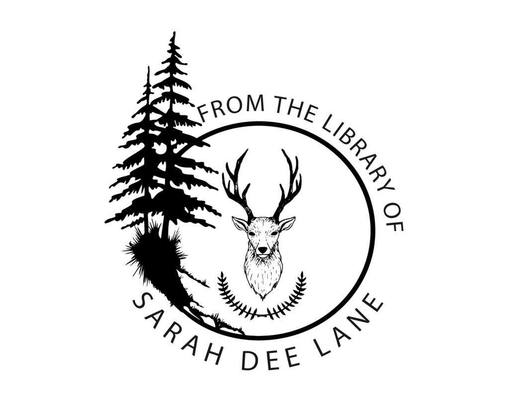 Personalized Book Stamp Self Inking - Pines Border 1