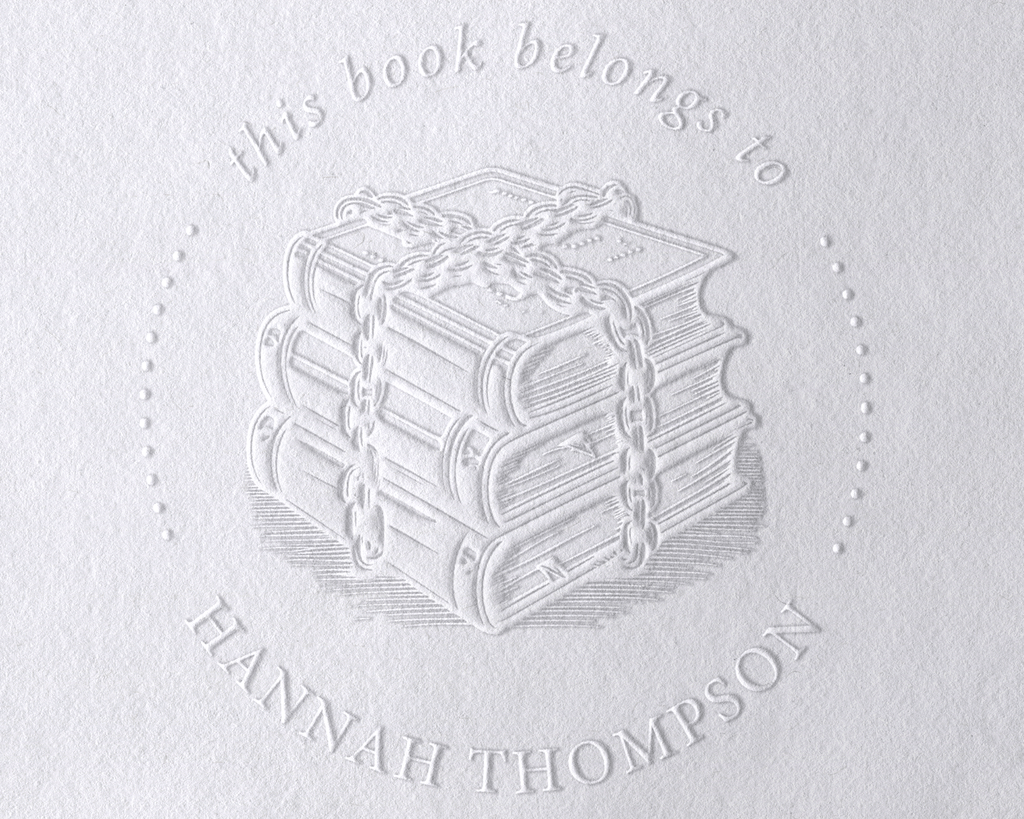 Floral Book Personalized Book Embosser - RBS-9