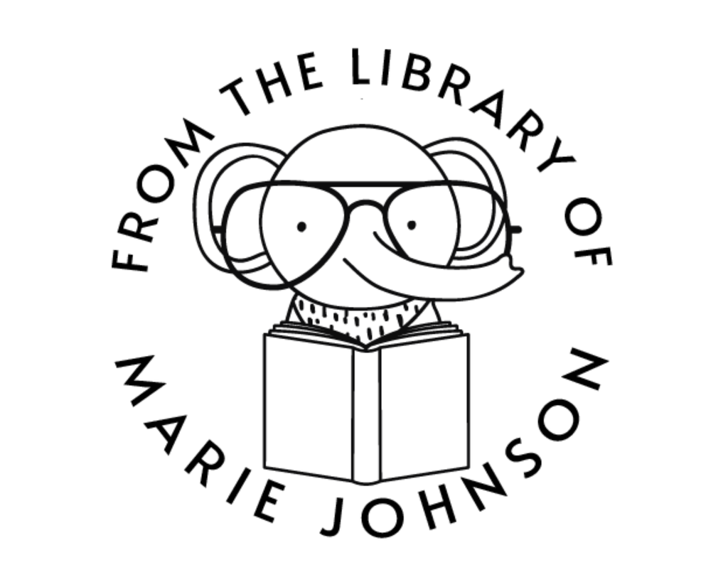 Personalized Book Wooden Handle Stamp - RNDBK-12