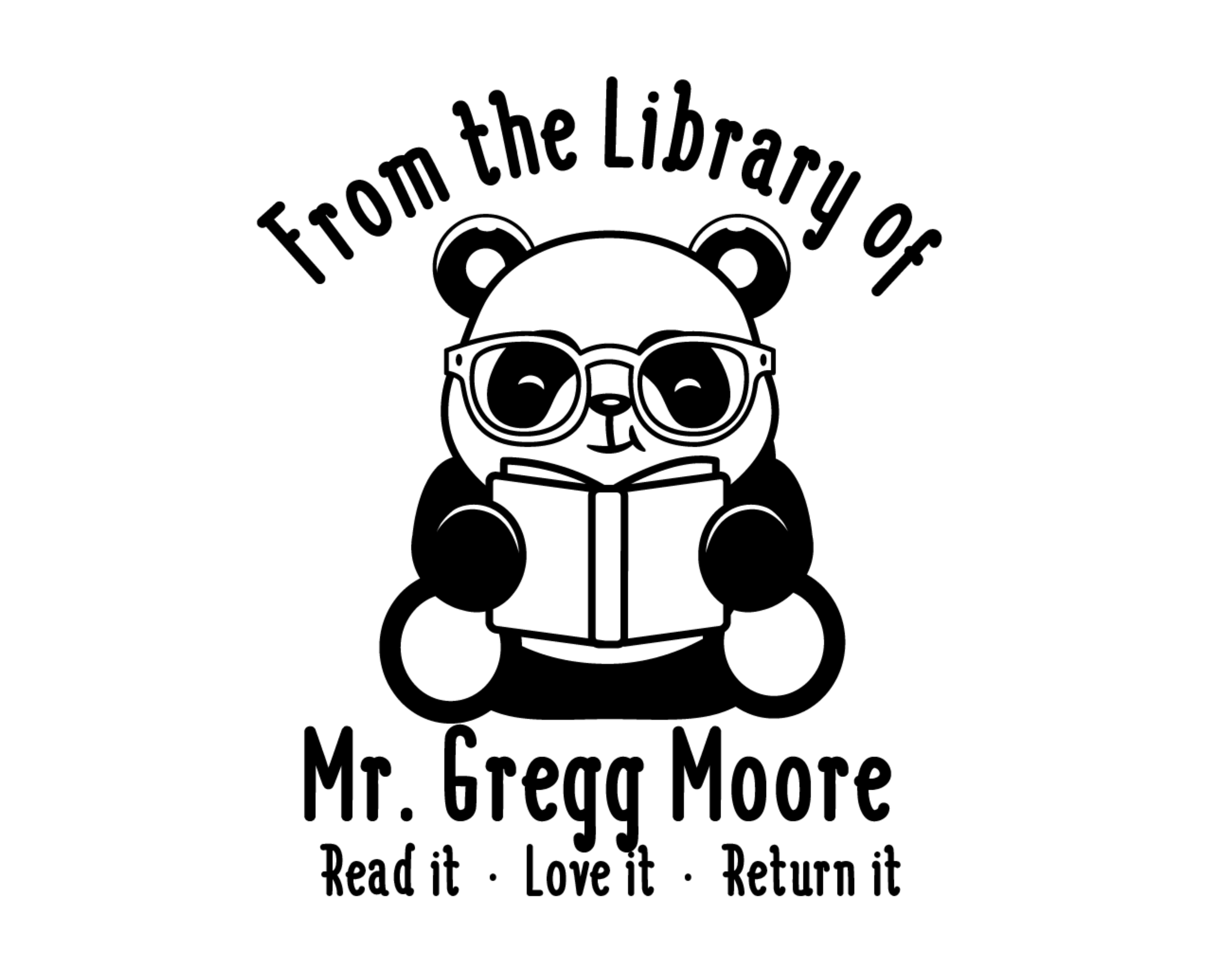 Personalized Book Wooden Handle Stamp - RNDBK-13