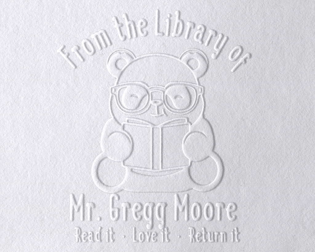 Animal Themed Personalized Book Embosser - RNDBK-13