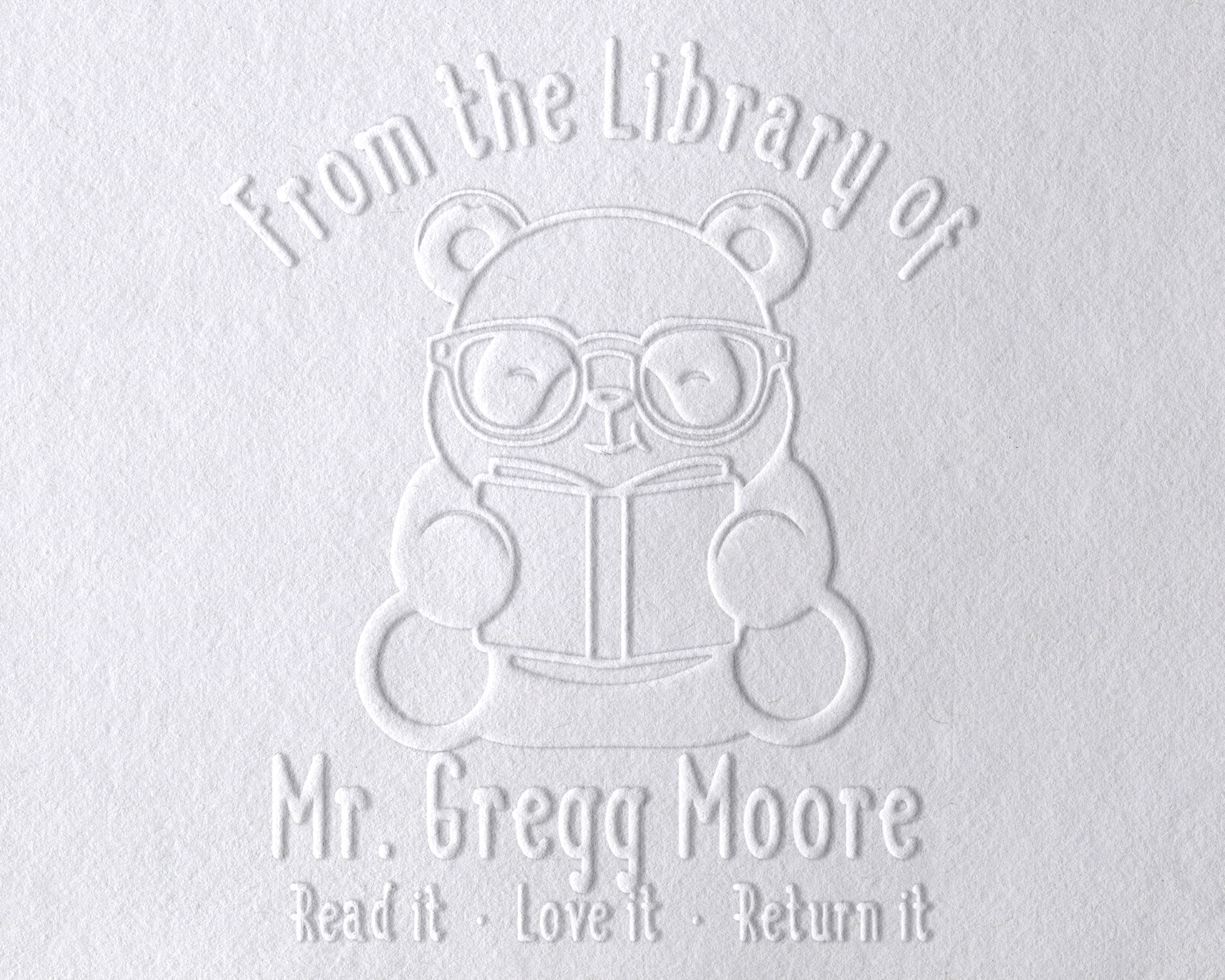 Animal Themed Personalized Book Embosser - RNDBK-13