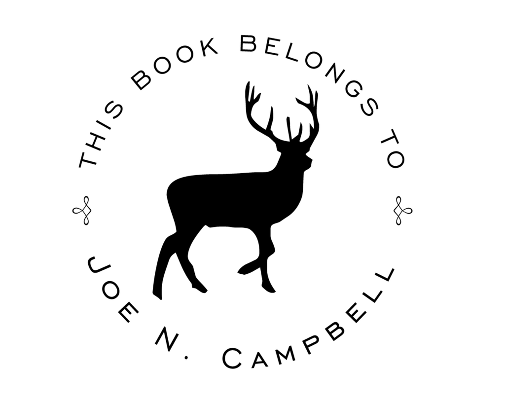 Personalized Book Wooden Handle Stamp - RNDBK-15