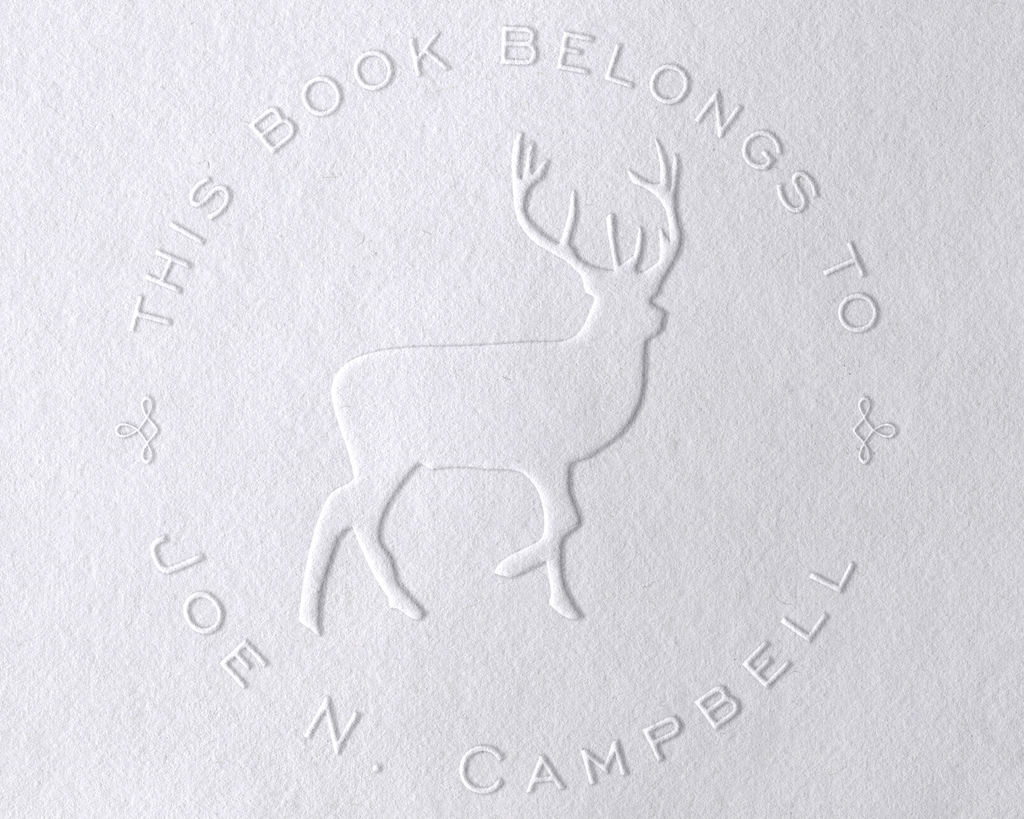 Animal Themed Personalized Book Embosser - RNDBK-15