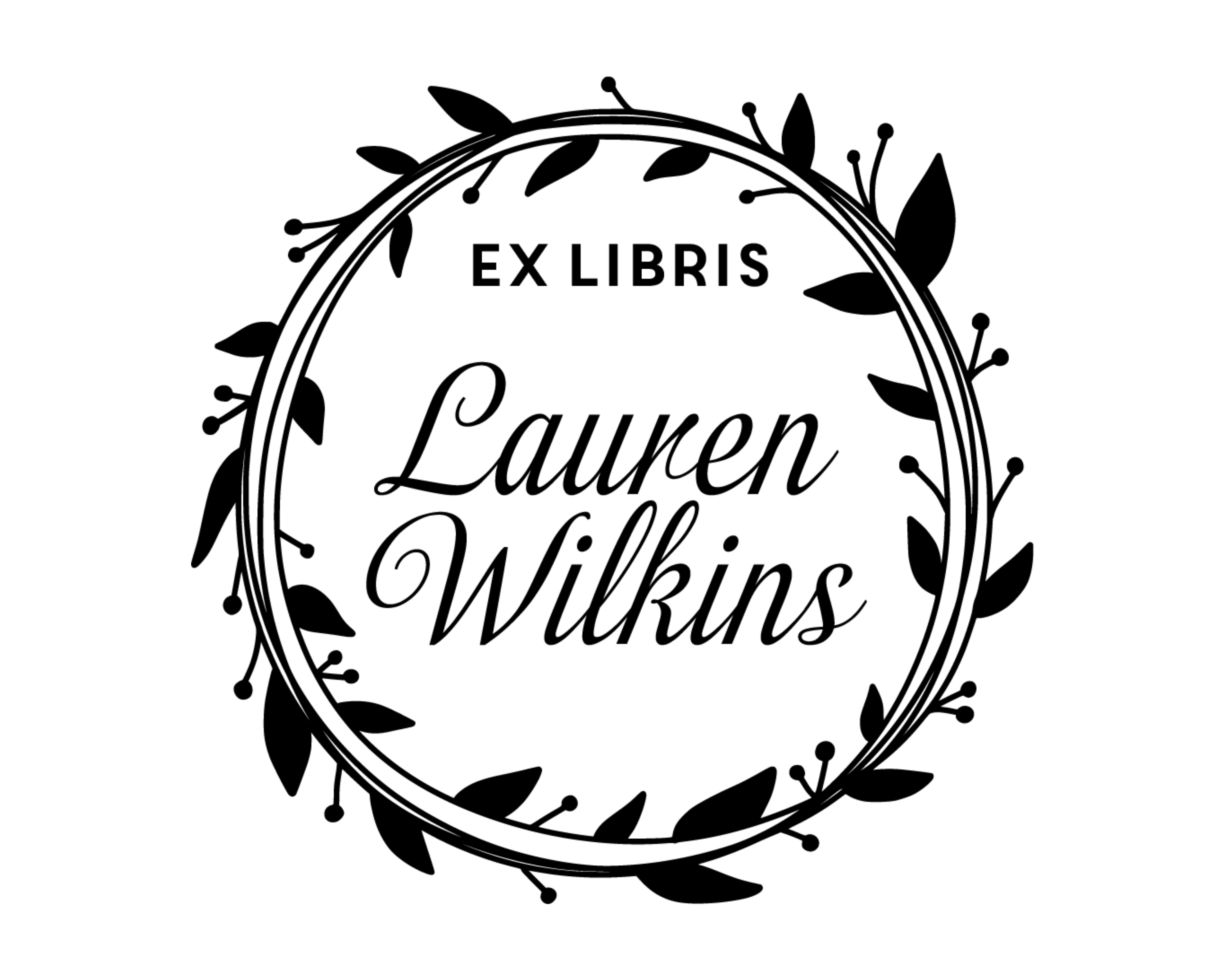 Personalized Book Stamp Wood Handle - RNDBK-19