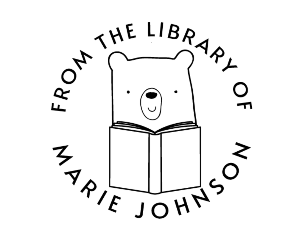 Personalized Book Self Ink Stamp - RNDBK-1