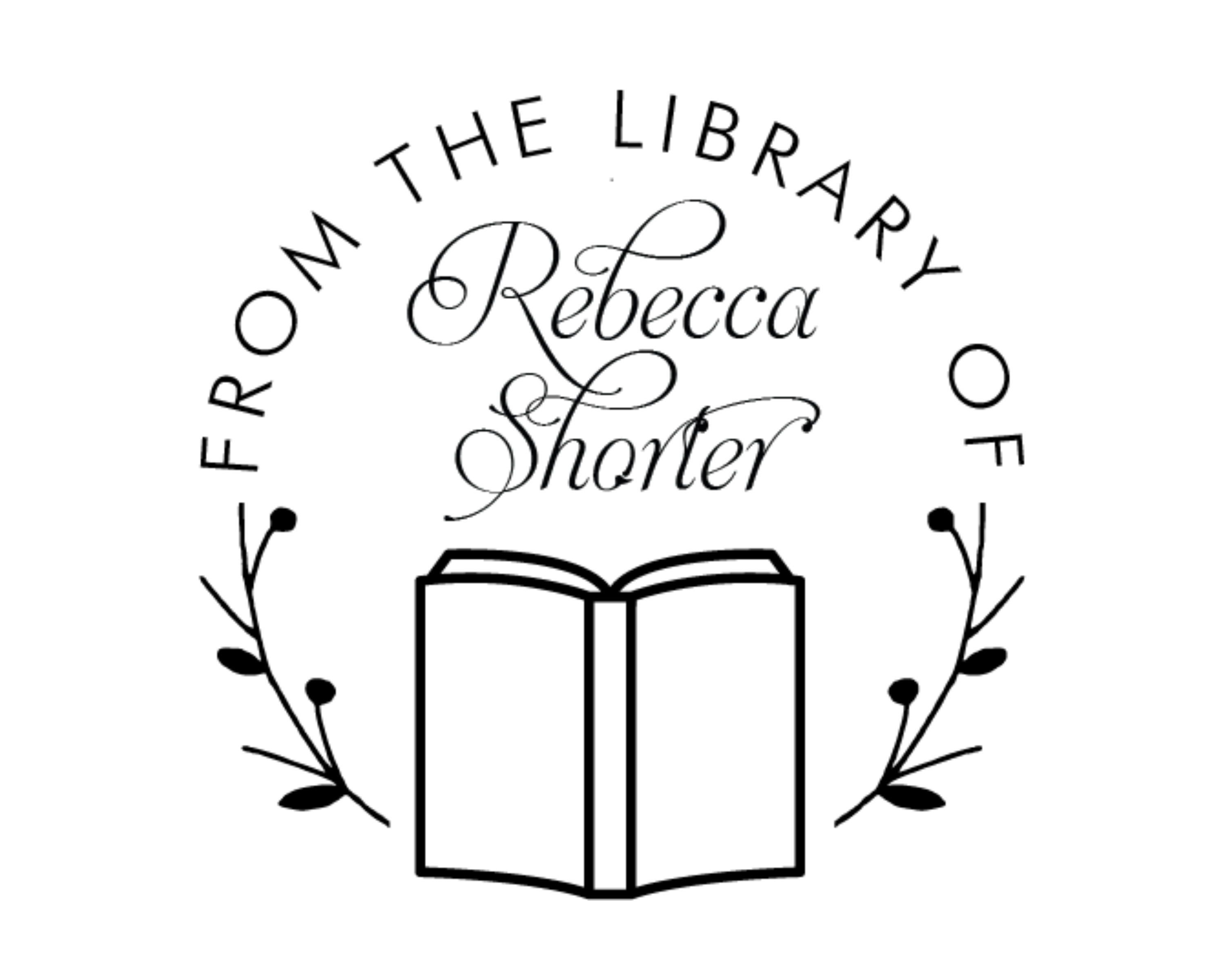 Personalized Book Stamp Wood Handle - RNDBK-26