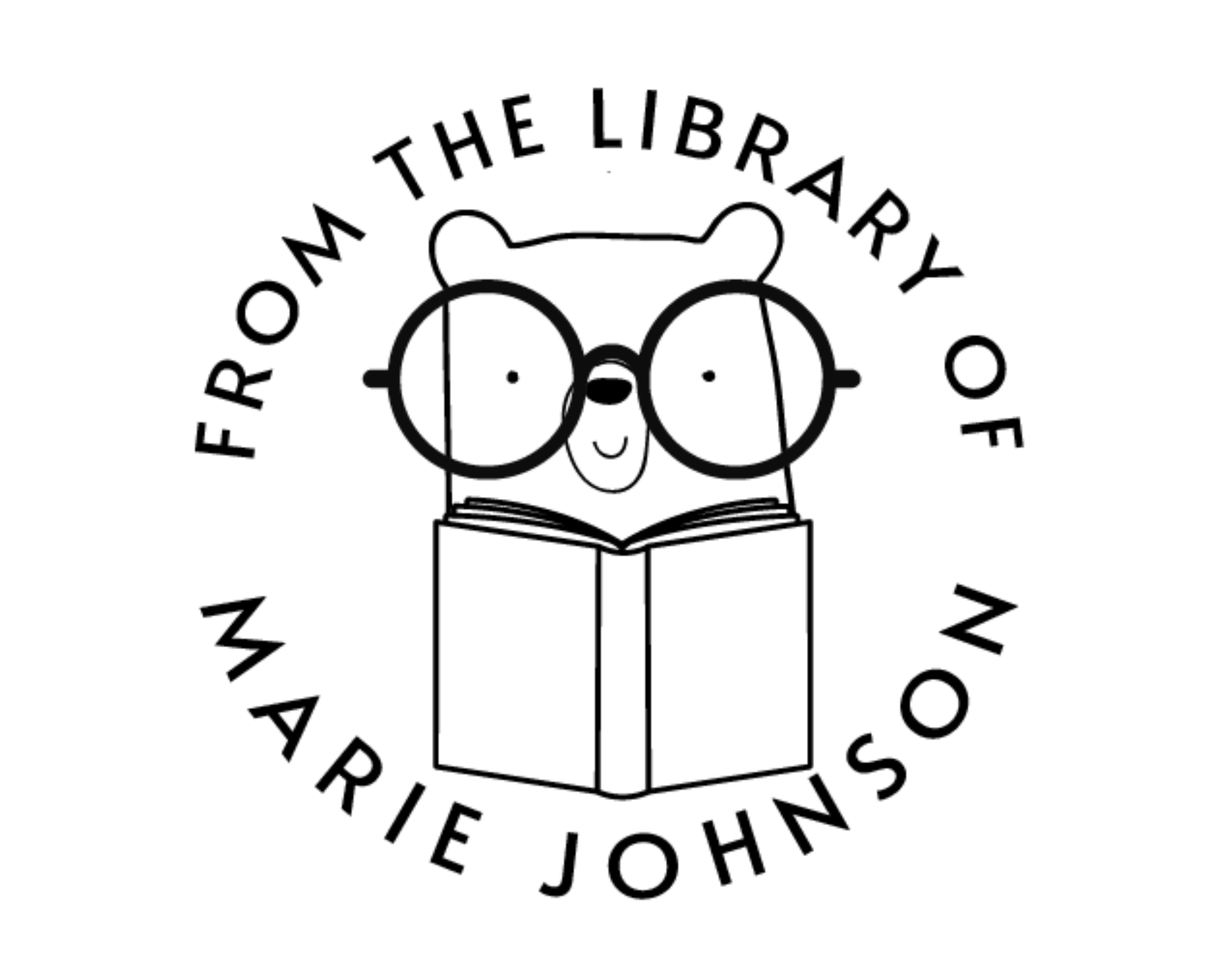 Personalized Book Wooden Handle Stamp - RNDBK-2