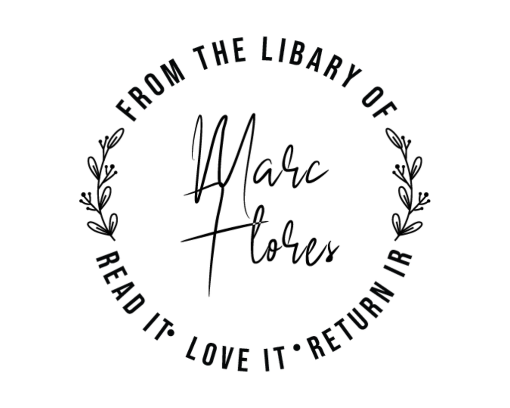 Personalized Book Stamp Wood Handle - RNDBK-41