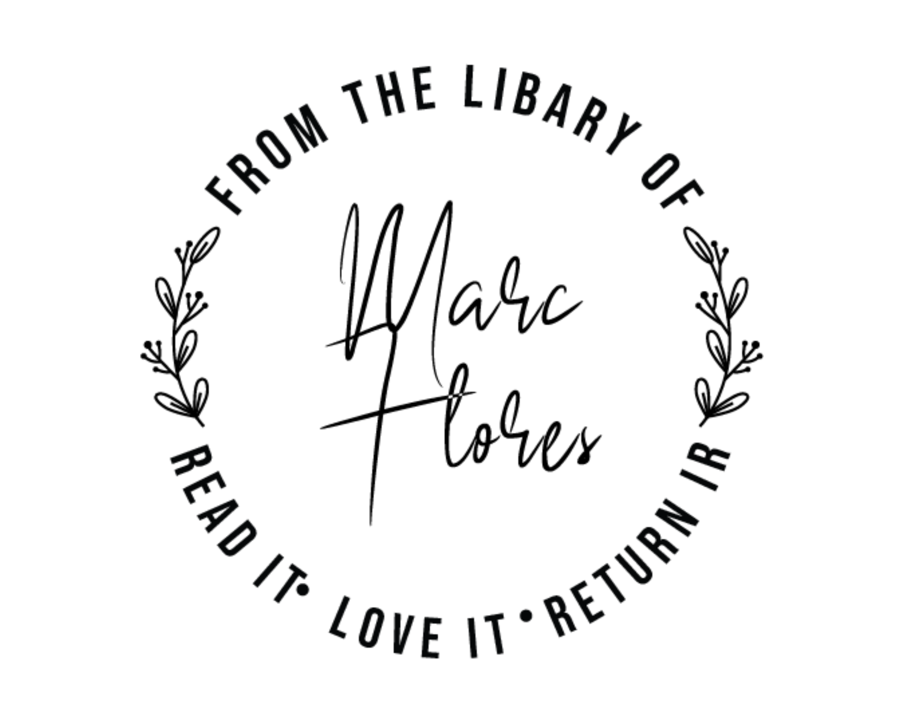 Personalized Book Stamp Wood Handle - RNDBK-41