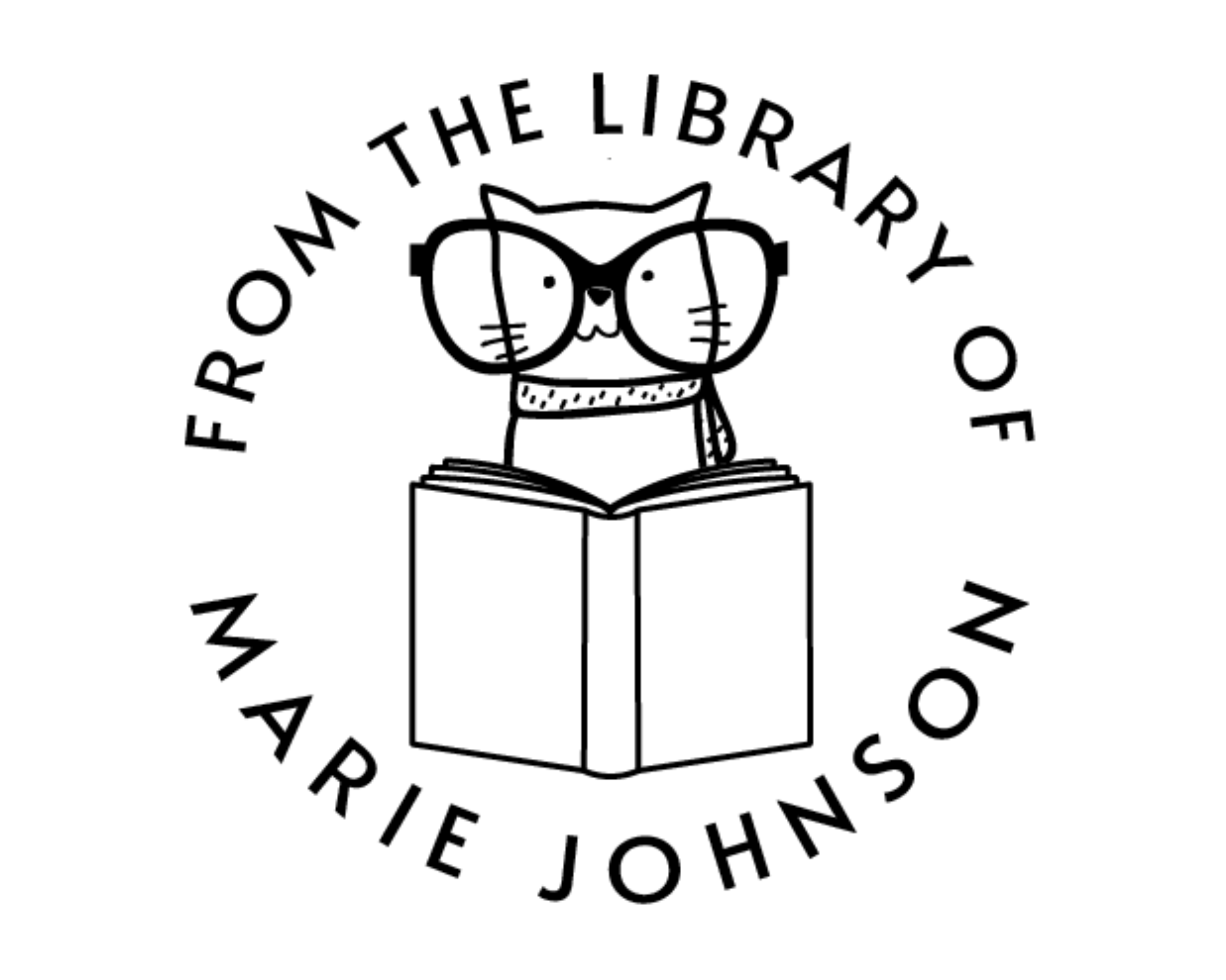 Personalized Book Wooden Handle Stamp - RNDBK-7