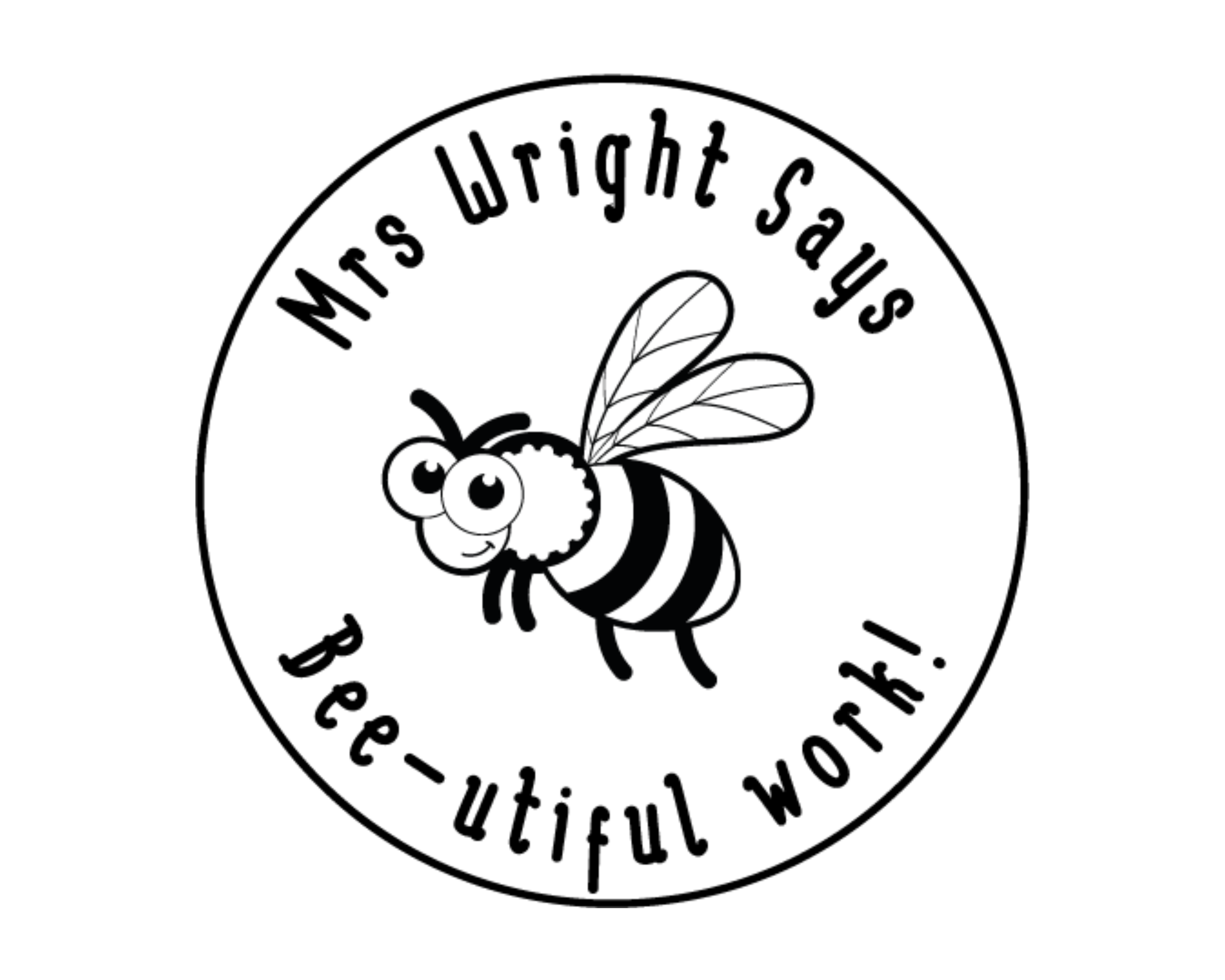 Personalized Book Bee Stamp Self Inking - ROUND-TCH-1