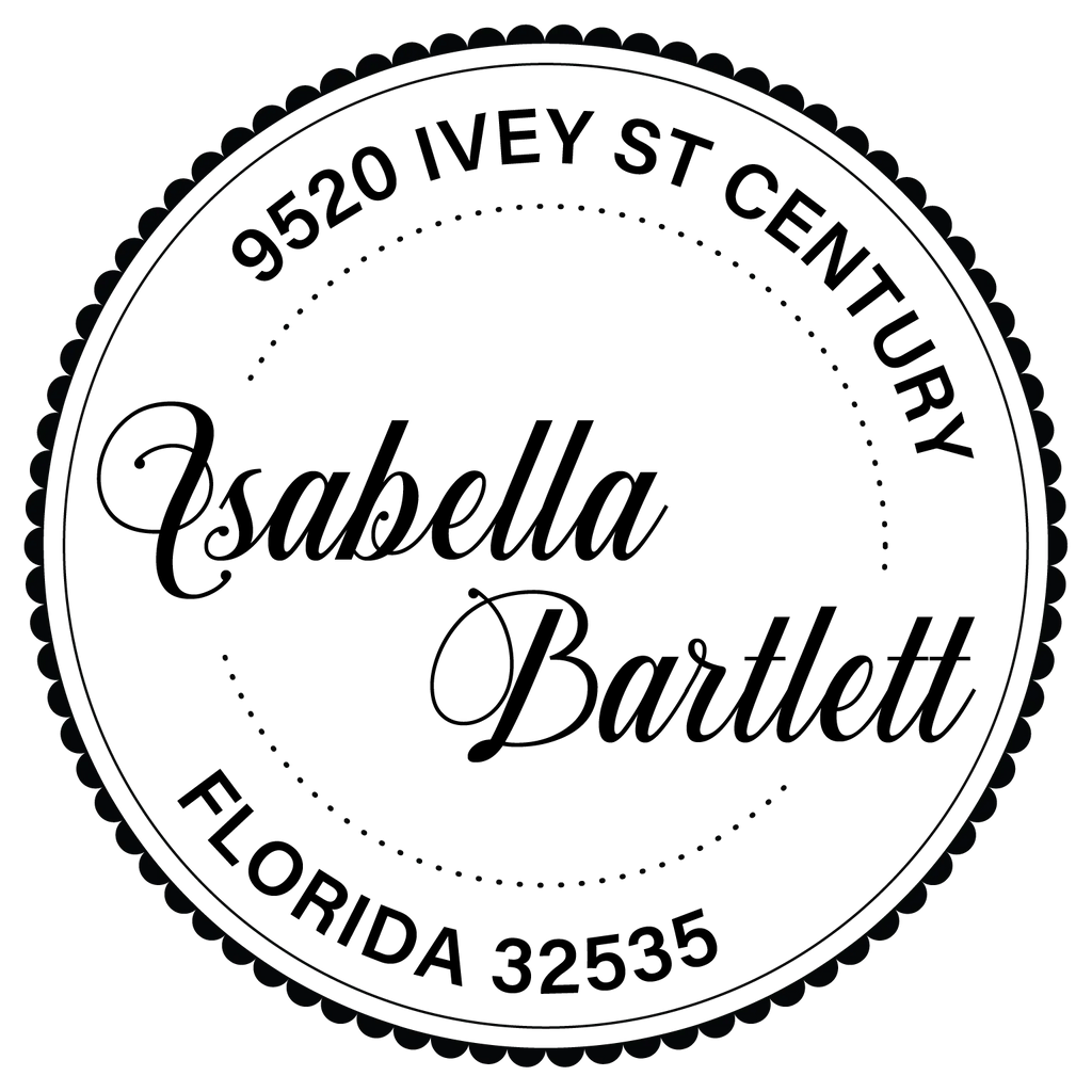 Angela Perry Round Address Stamps