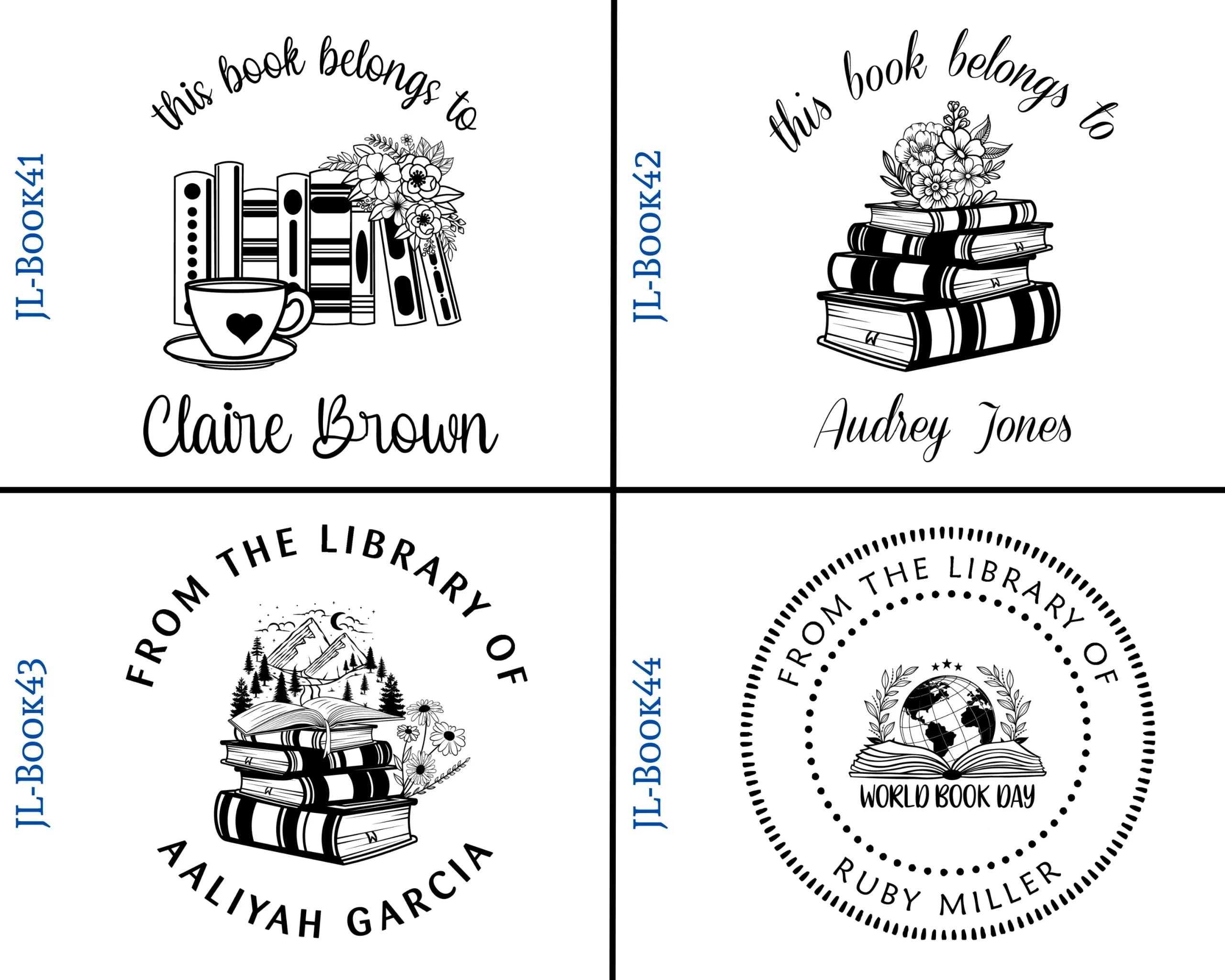 Round Self Inking Book Stamps
