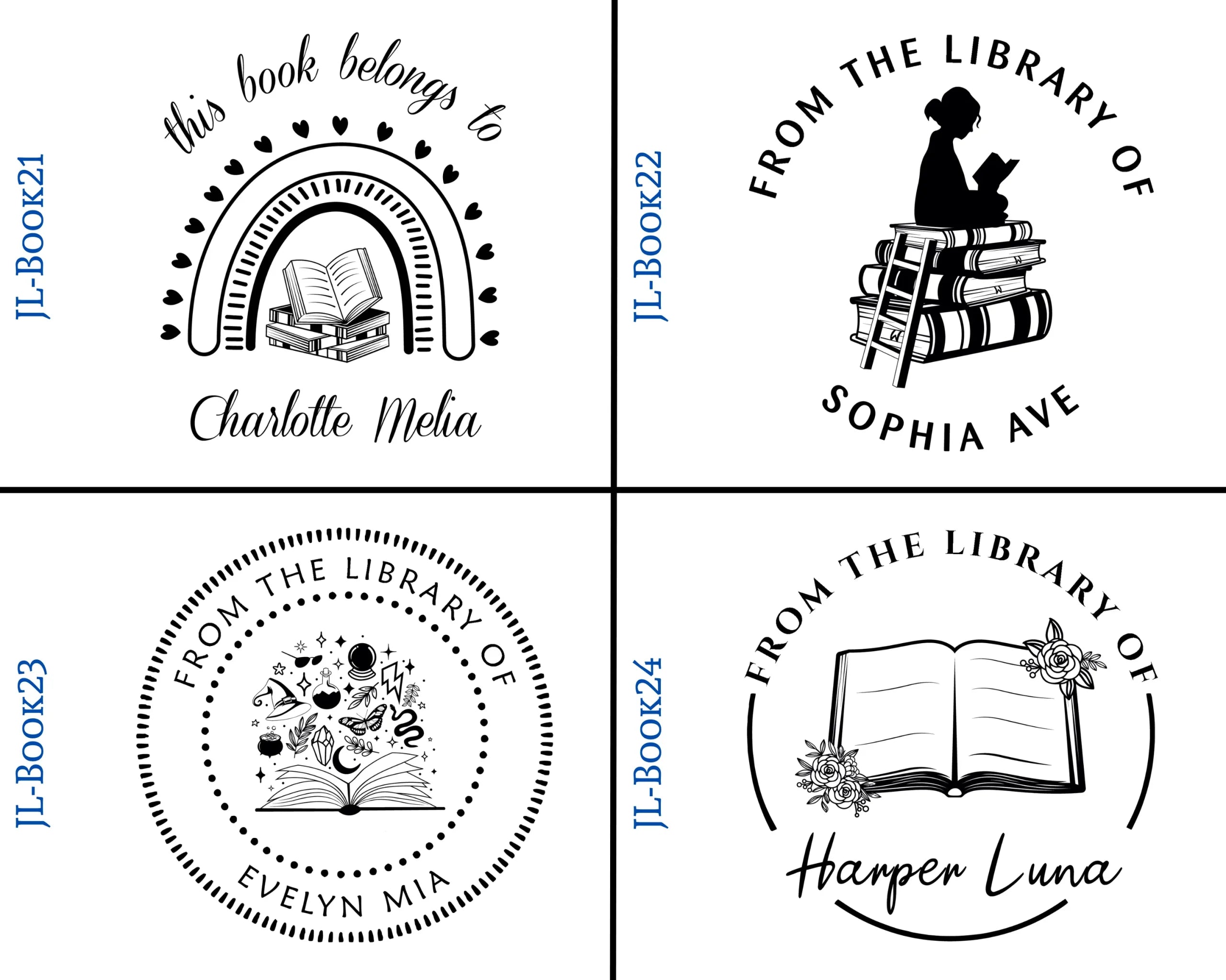 Round Self Inking Book Stamps