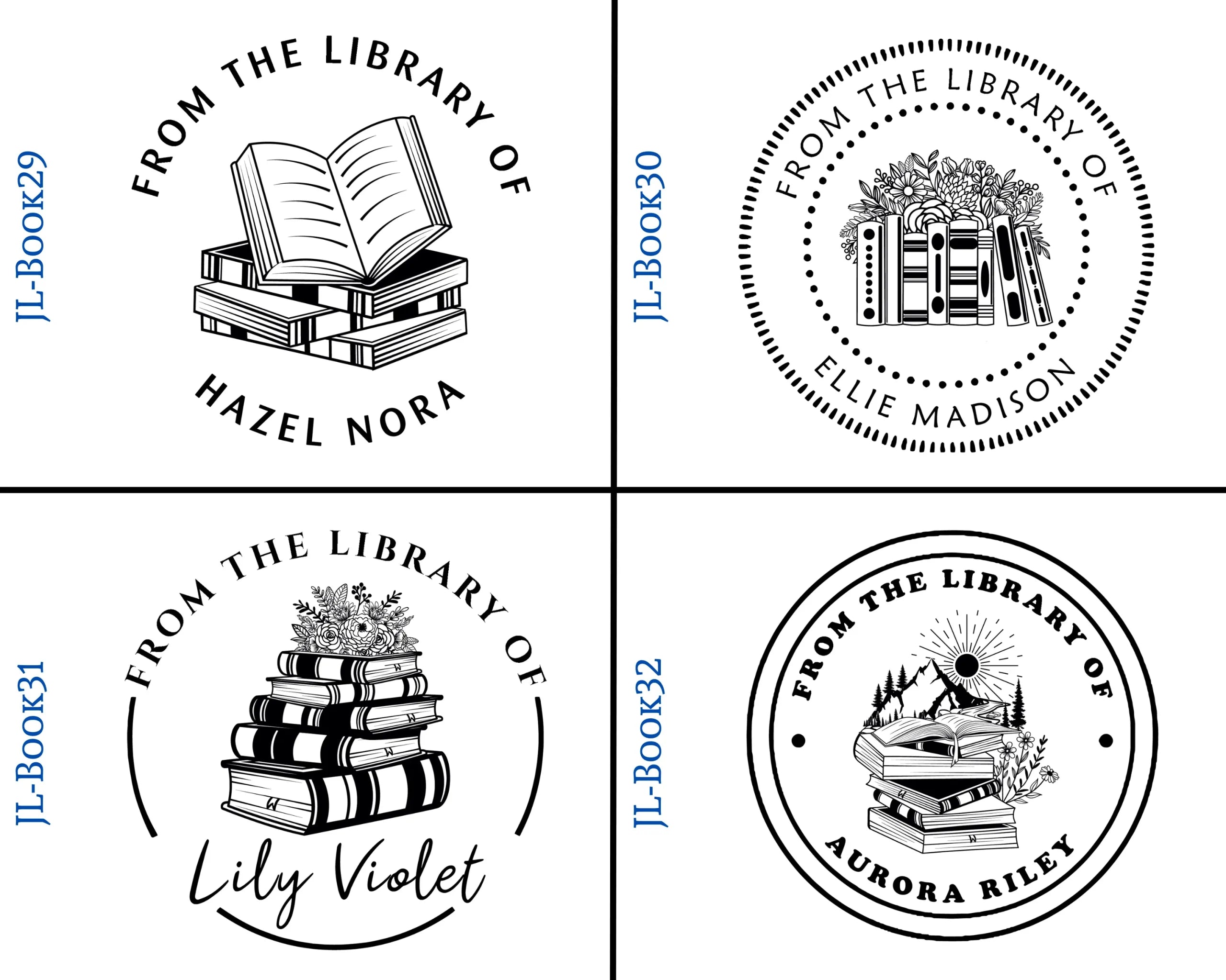 Round Self Inking Book Stamps