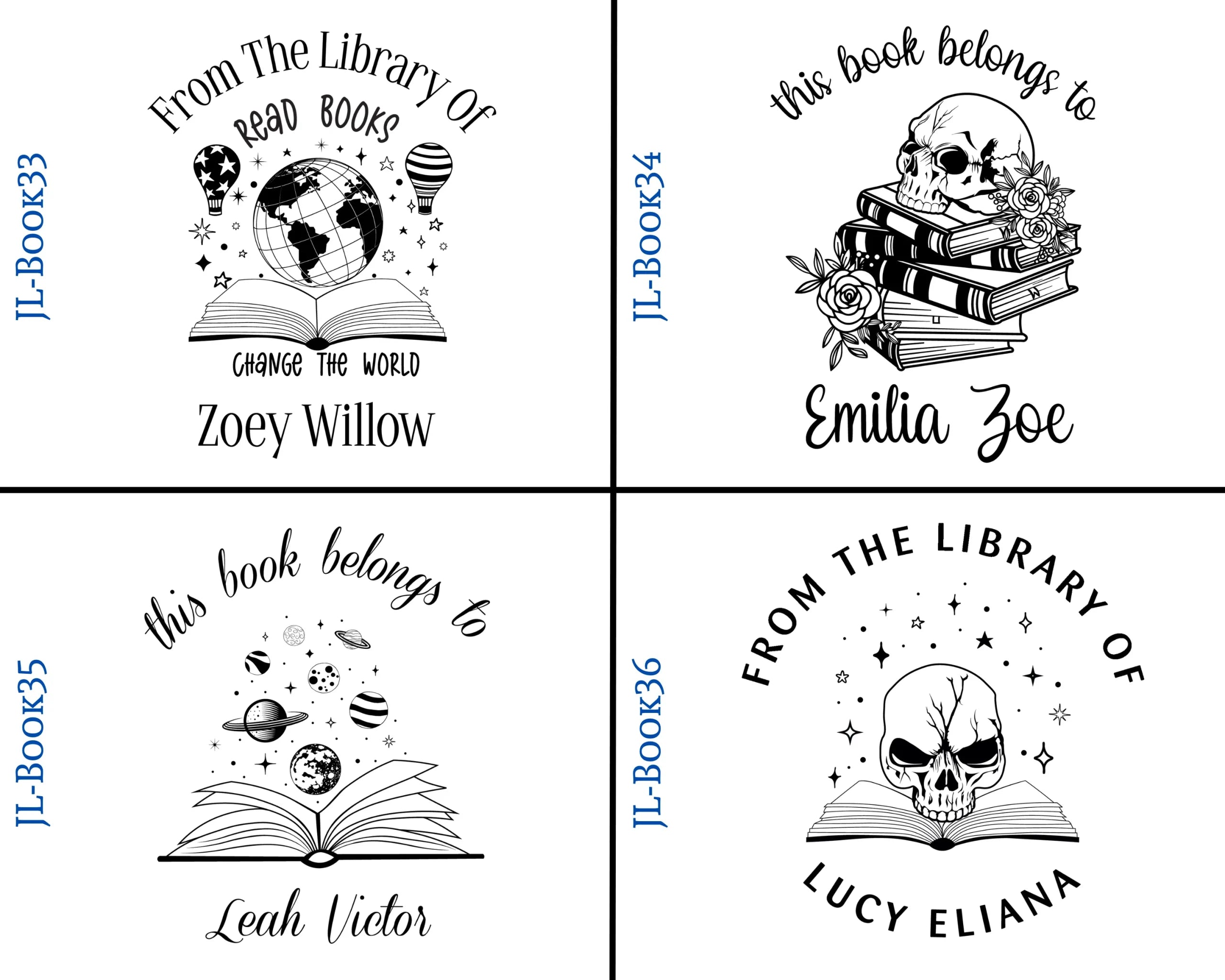 Round Self Inking Book Stamps