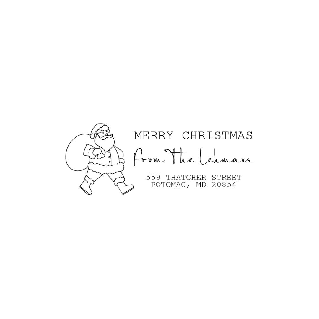 Santa Sack Christmas Address Stamp
